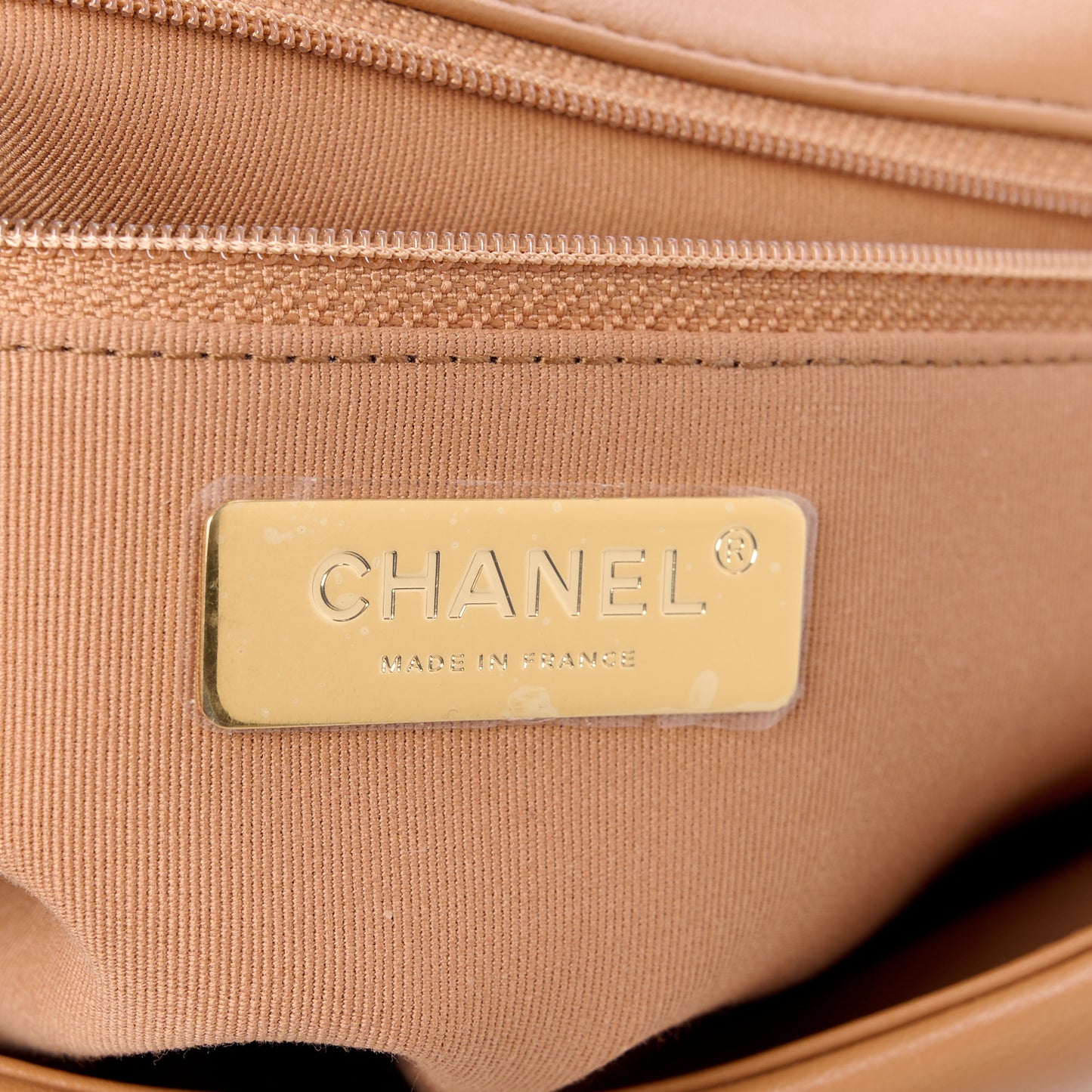Lambskin Quilted Large Chanel 19 Flap Brown