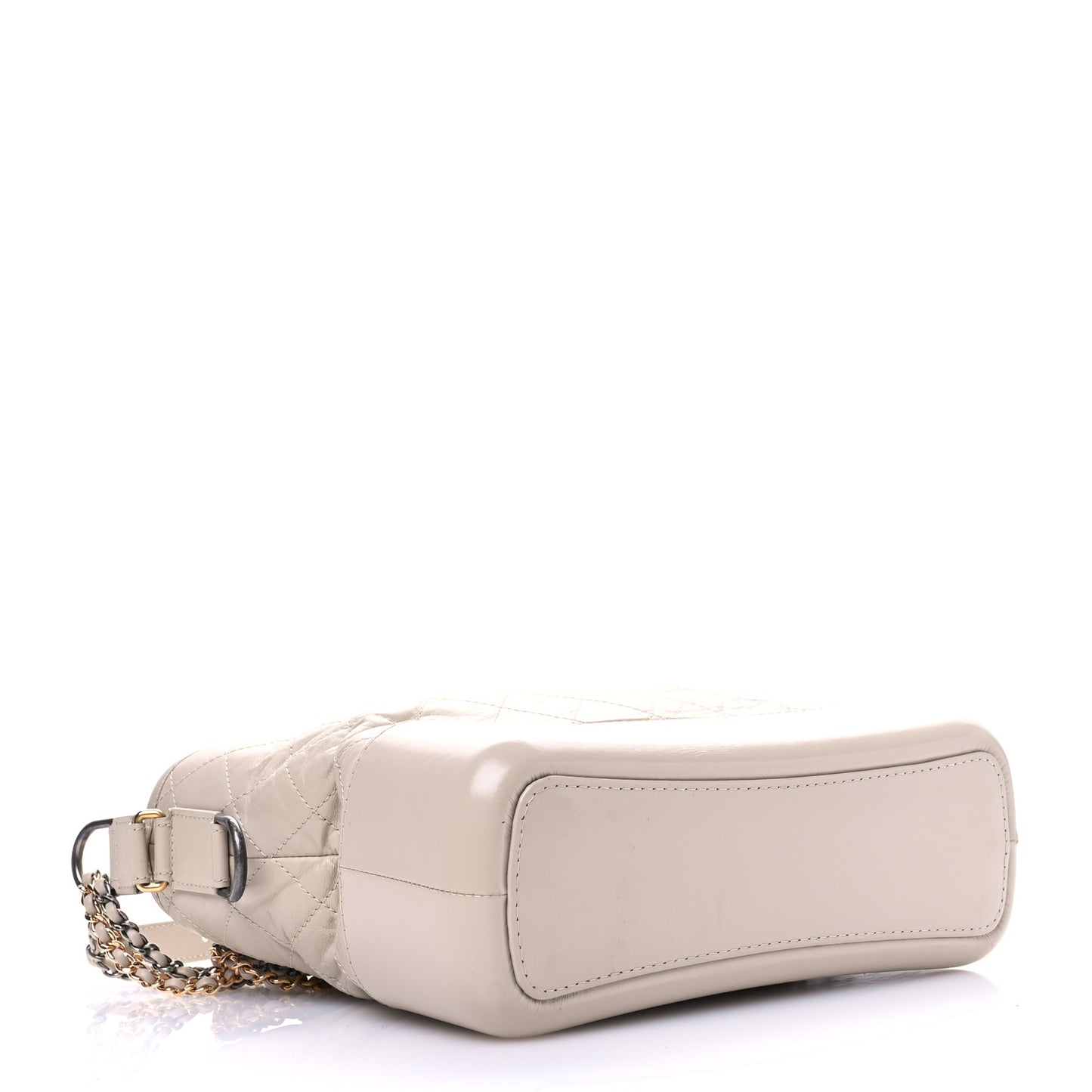 Aged Calfskin Quilted Medium Gabrielle Hobo Beige