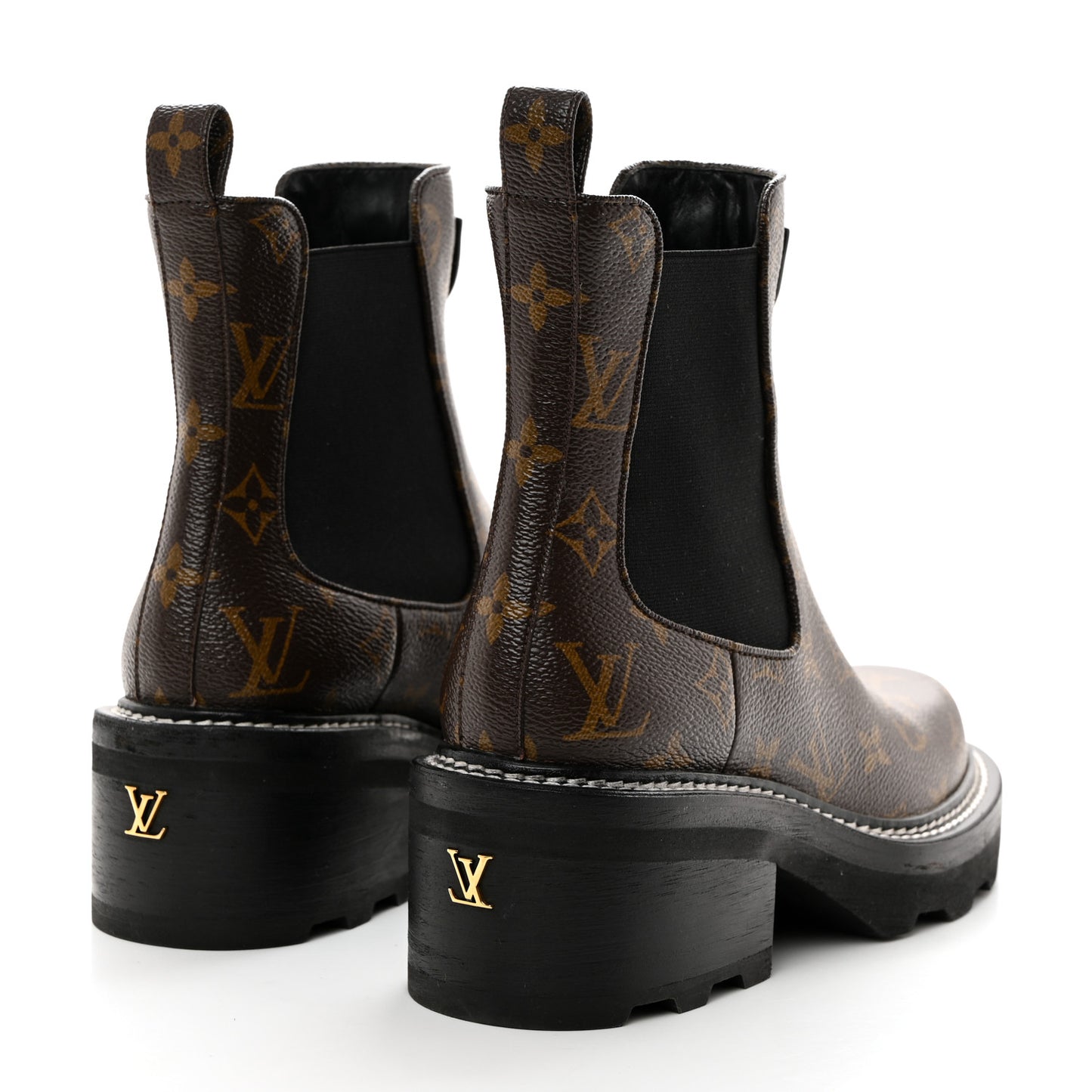 Patent Monogram LV Beaubourg Ankle Boots 38 Black