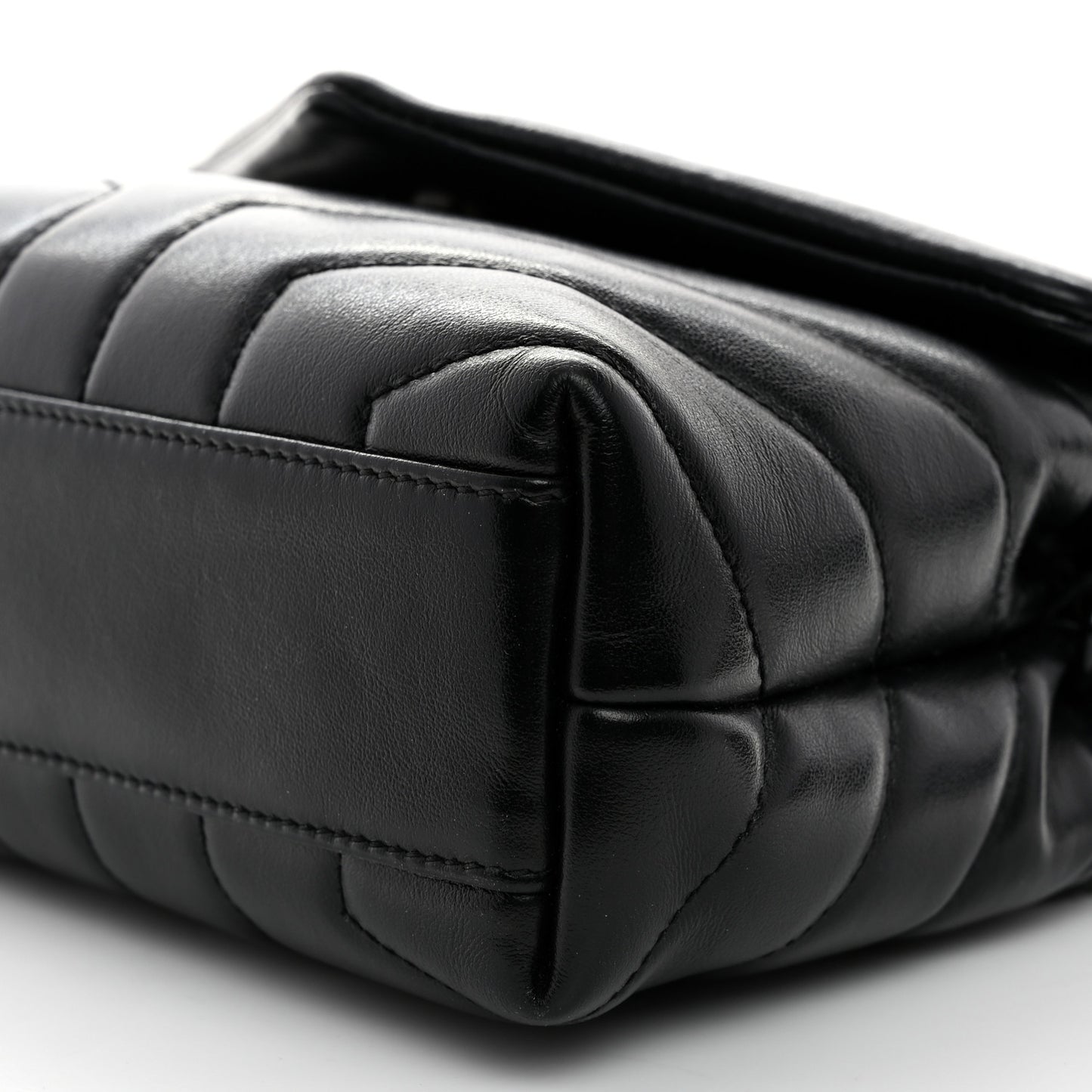 Calfskin Y Quilted Monogram Toy Loulou Crossbody Bag Black