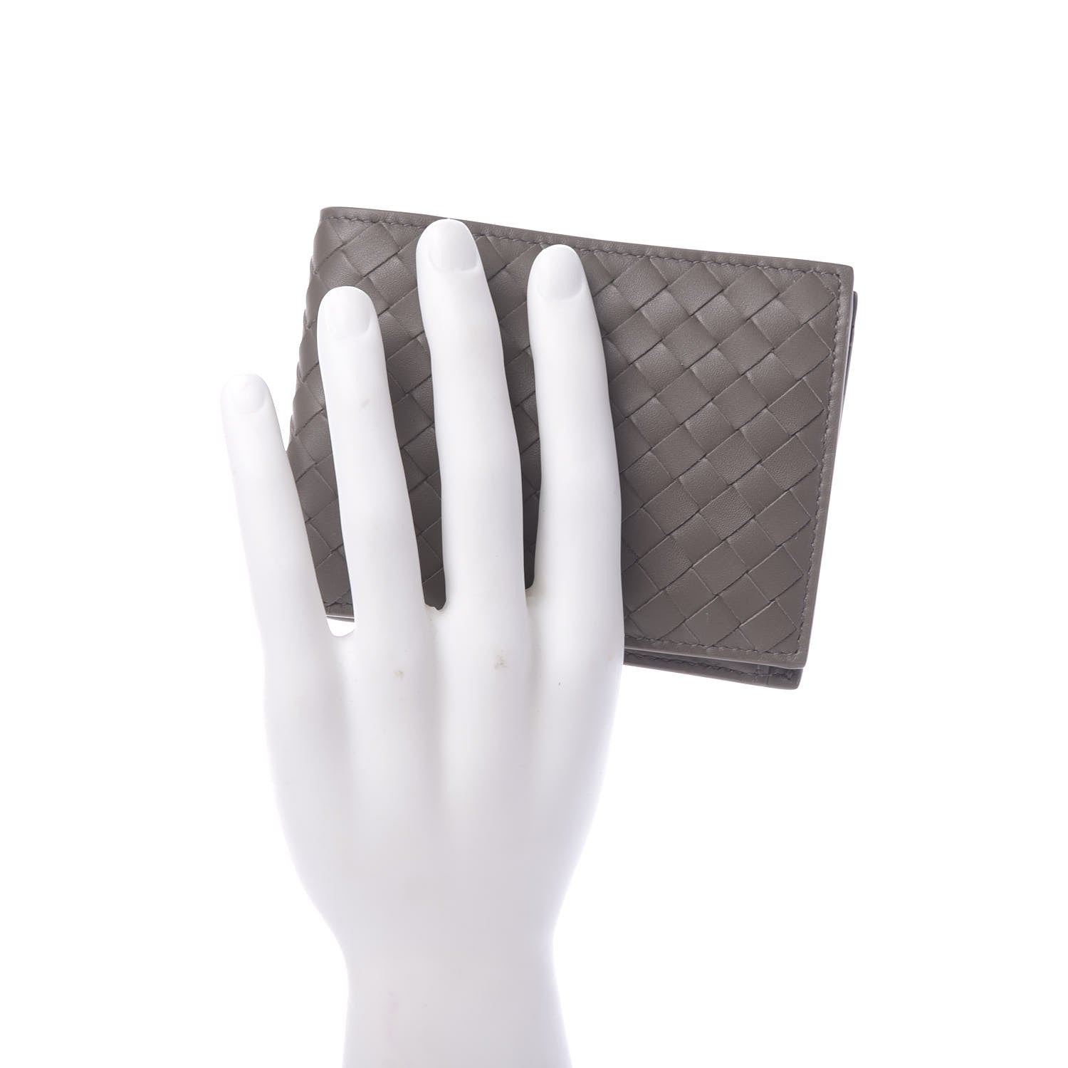 Bottega Veneta Nappa Intrecciato Coin Purse Bi-Fold Wallet Grey 2 of 7