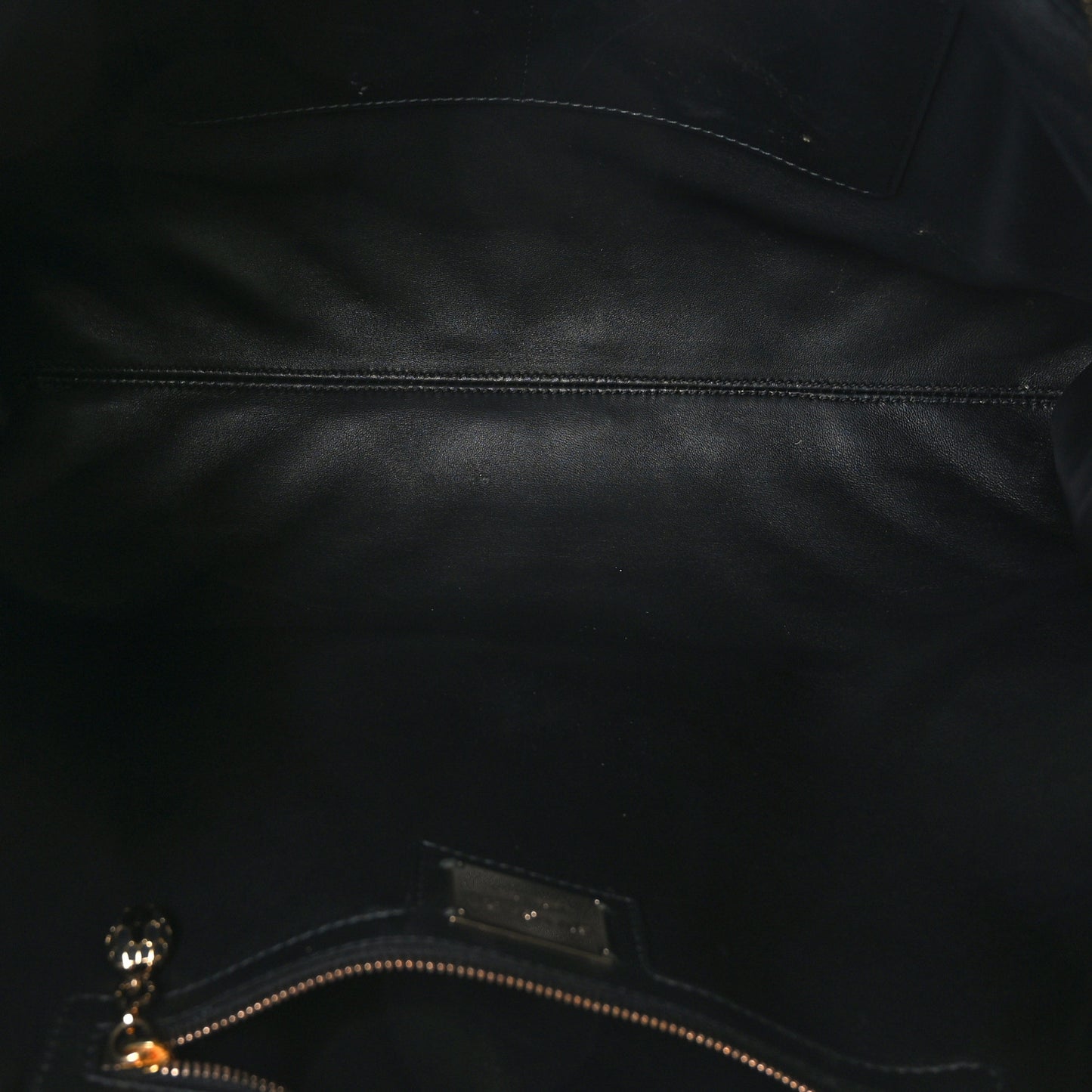 Calfskin Matelasse Serpenti Cabochon Tote Bag Black