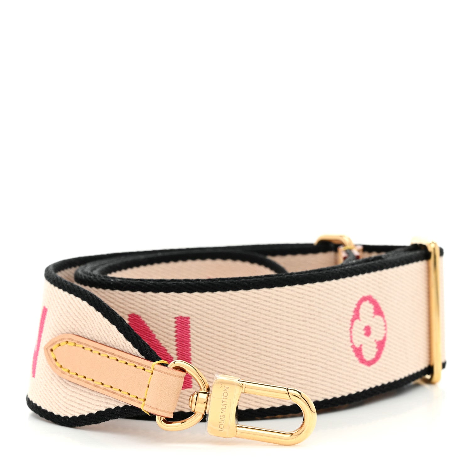 Louis Vuitton Jacquard Shoulder Strap Black White Pink 1807693