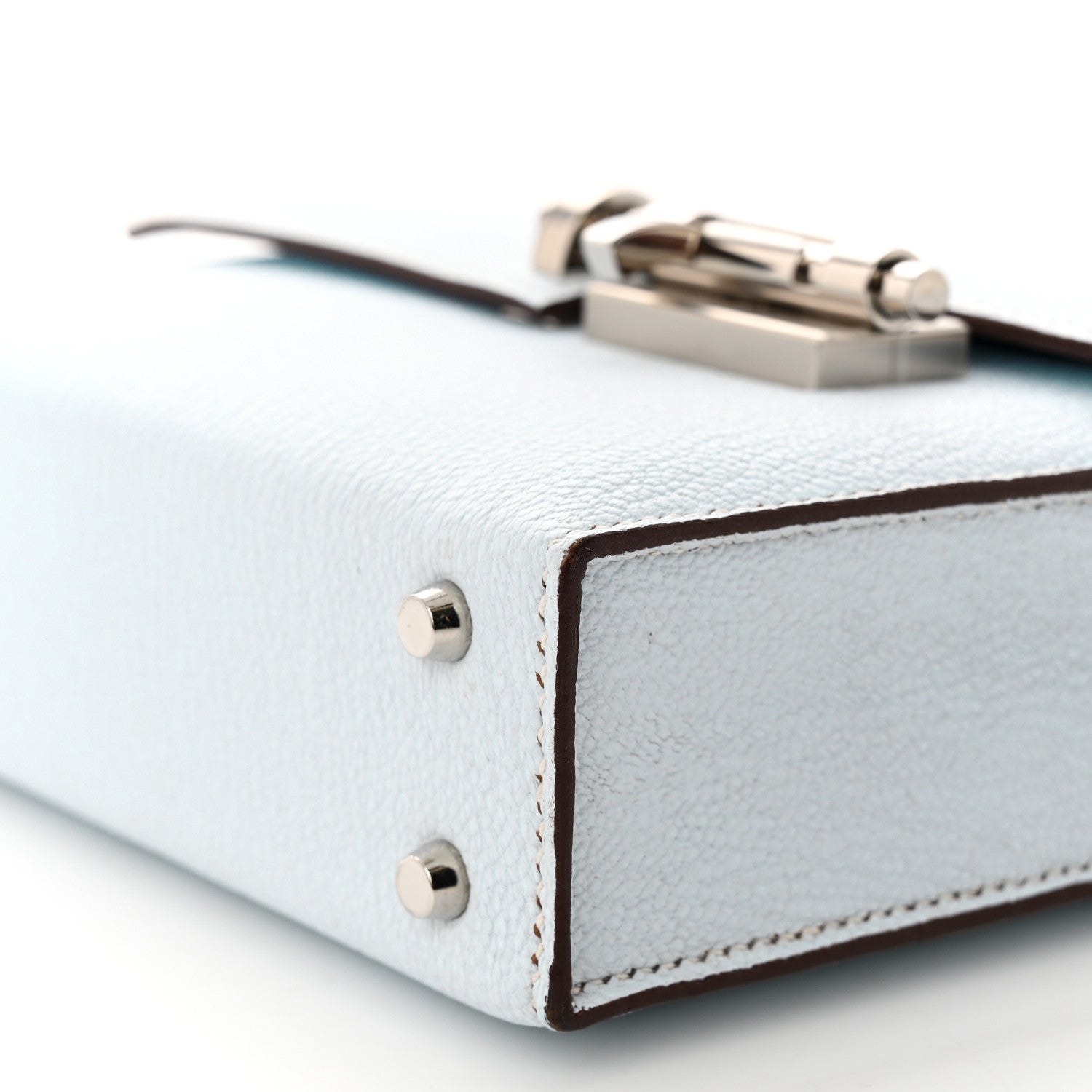 Hermes Chevre Mysore Mini Verrou Chaine Bag Bleu Brume 10 of 13