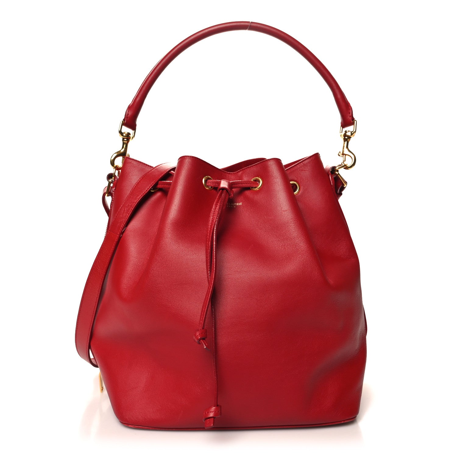 Saint Laurent Calfskin Large Emmanuelle Bucket Bag Lipstick Red 1 of 18