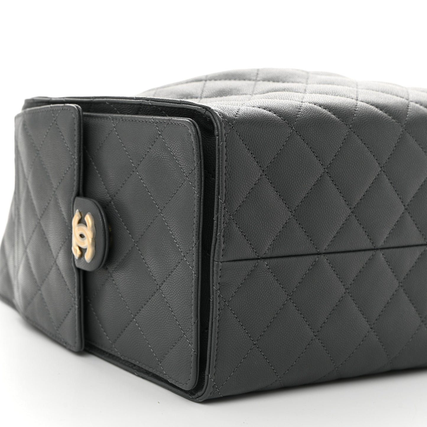 Caviar Quilted Medium Chanel 25 Handbag Dark Gray