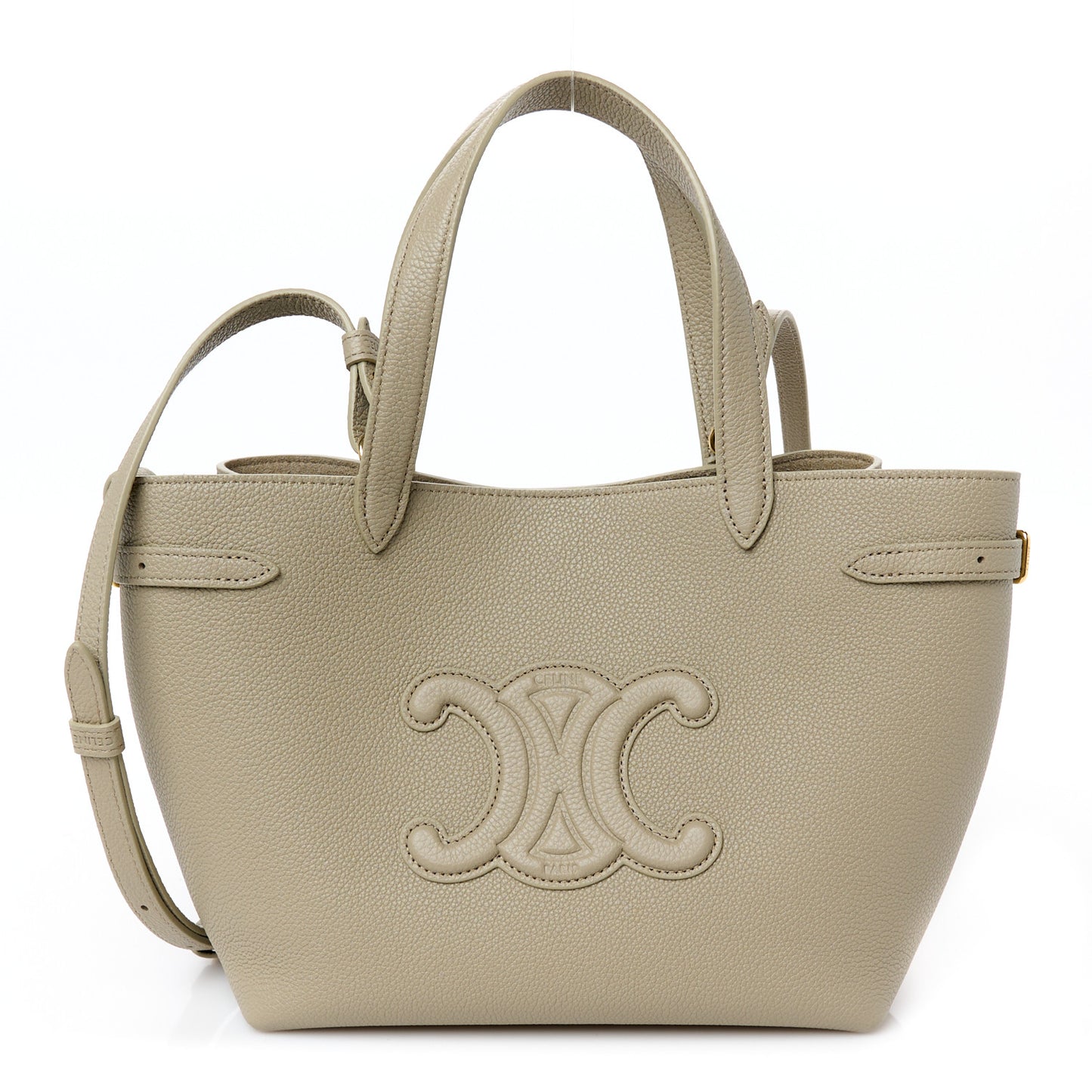Grained Calfskin Triomphe Mini Cabas Anais Modern Taupe