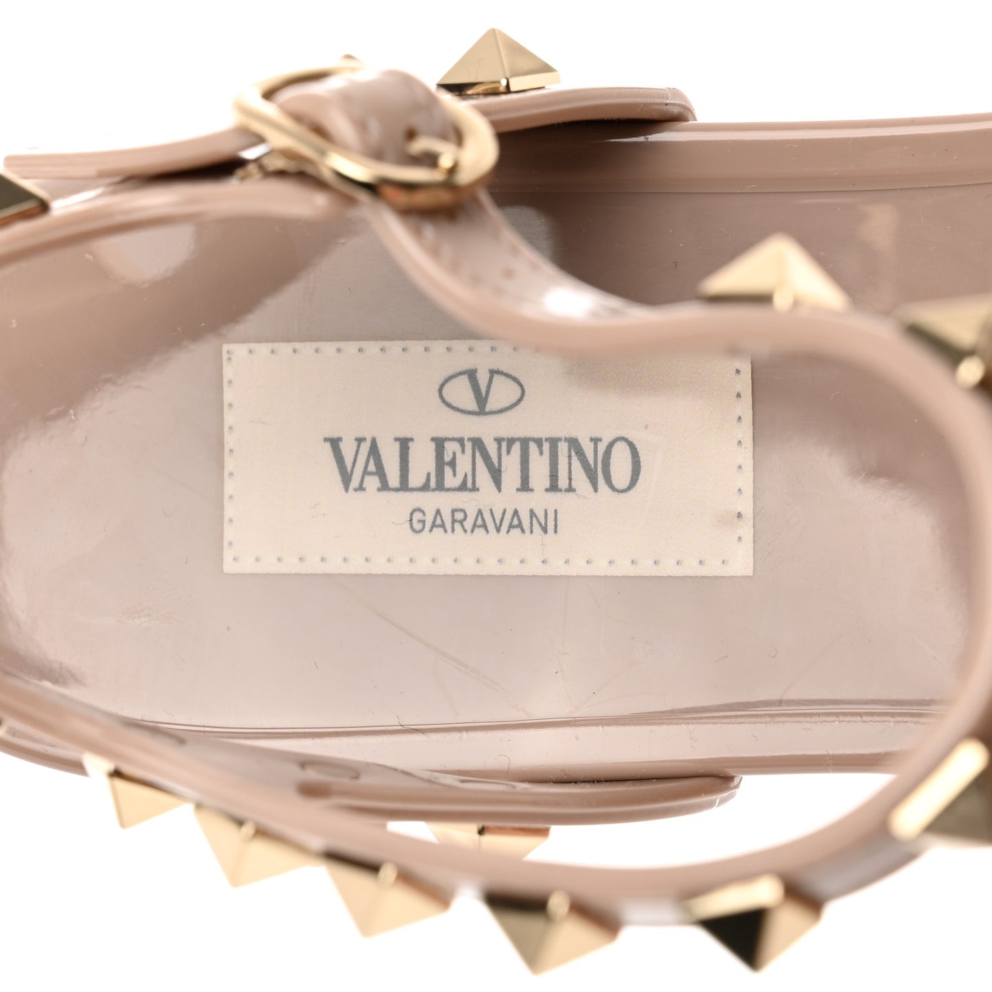 PVC Jelly Rockstud Caged Sandals 38 Poudre