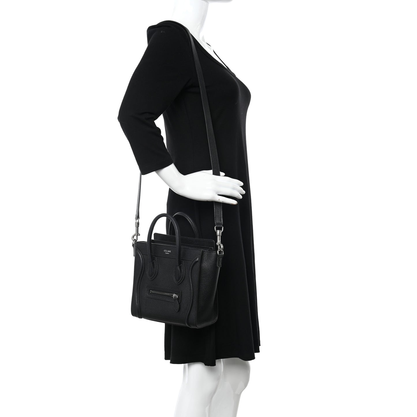 Drummed Calfskin Nano Luggage Black