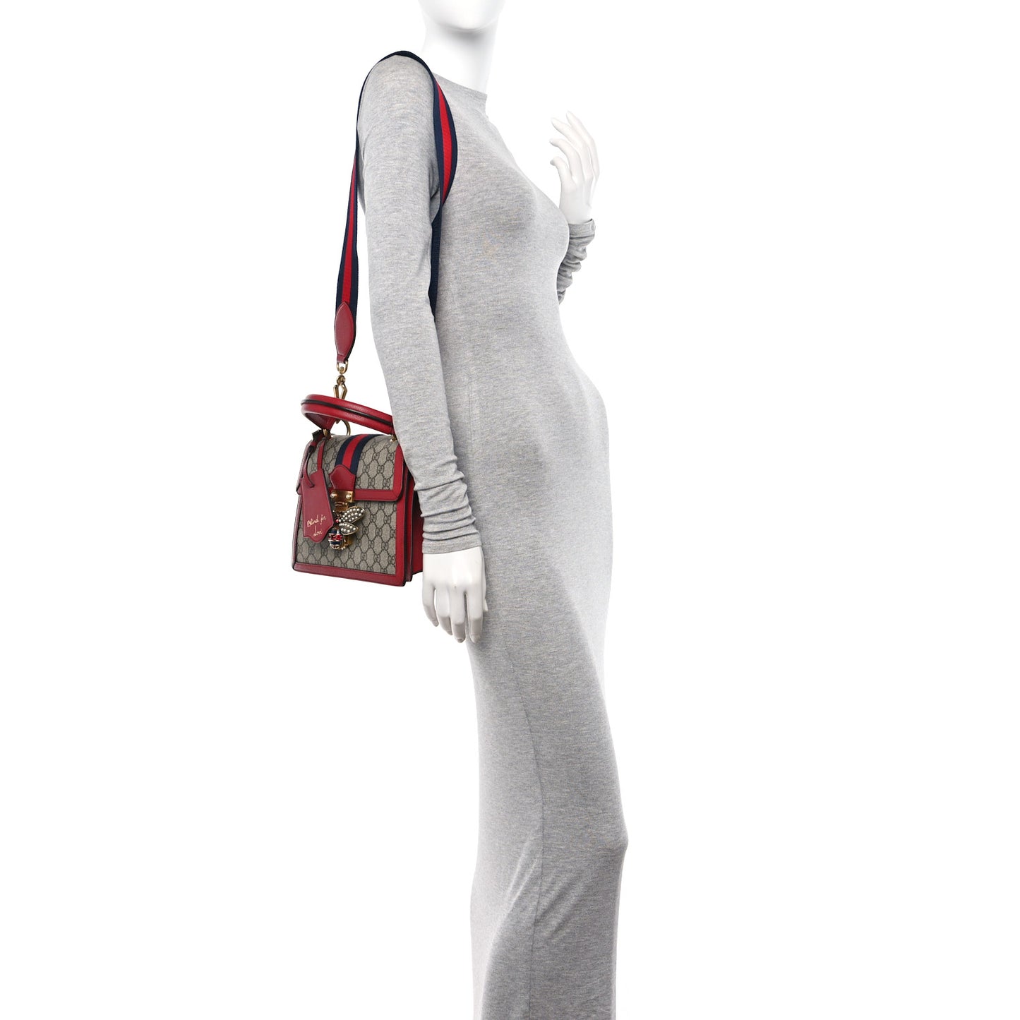 GG Supreme Monogram Small Queen Margaret Top Handle Bag Red