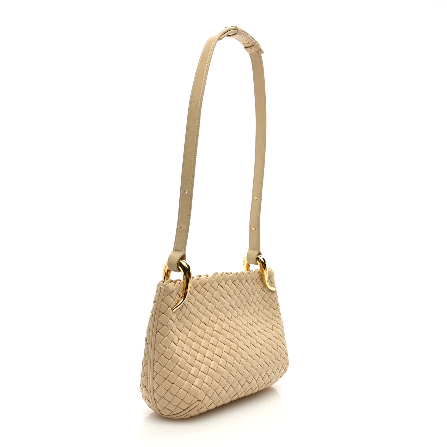 Nappa Intrecciato Small Clicker Shoulder Bag Porridge