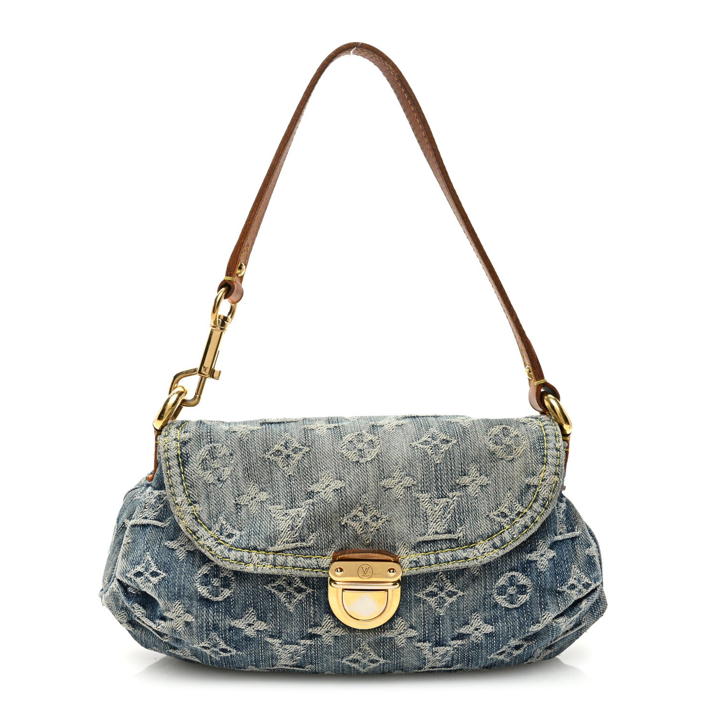 Monogram Denim Mini Pleaty Blue