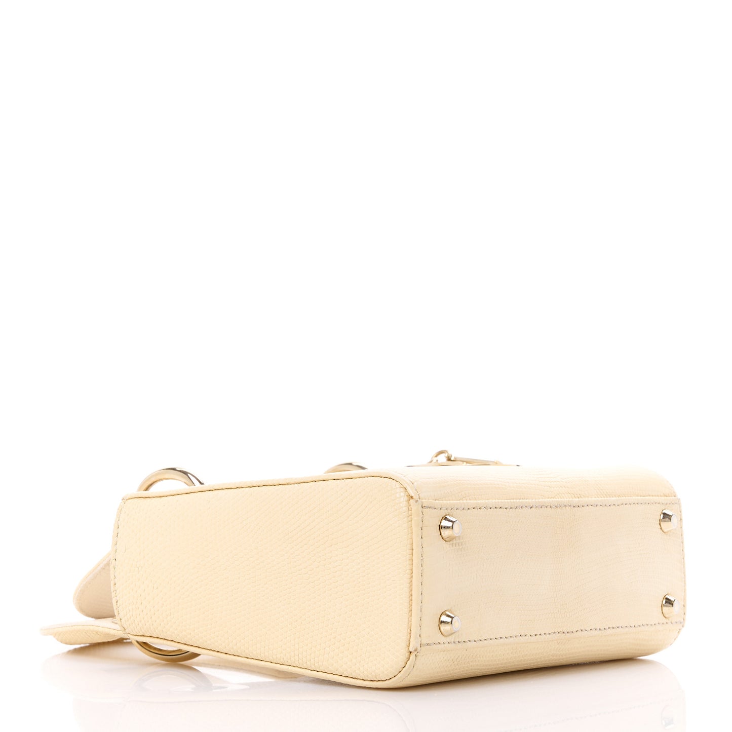 Lizard Mini Lady Dior White