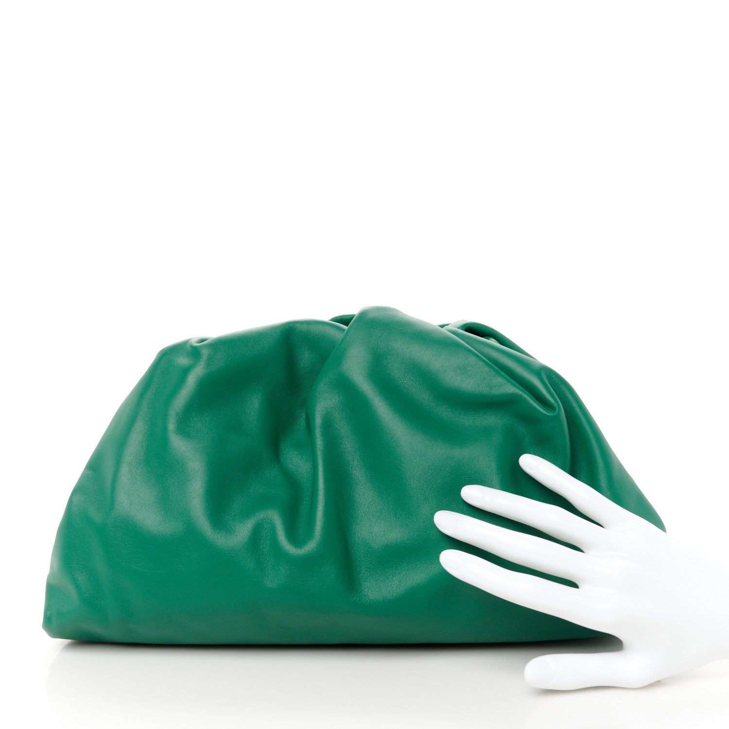 Bottega Veneta Smooth Butter Calf The Pouch Oversized Clutch Racing Green 2 of 11