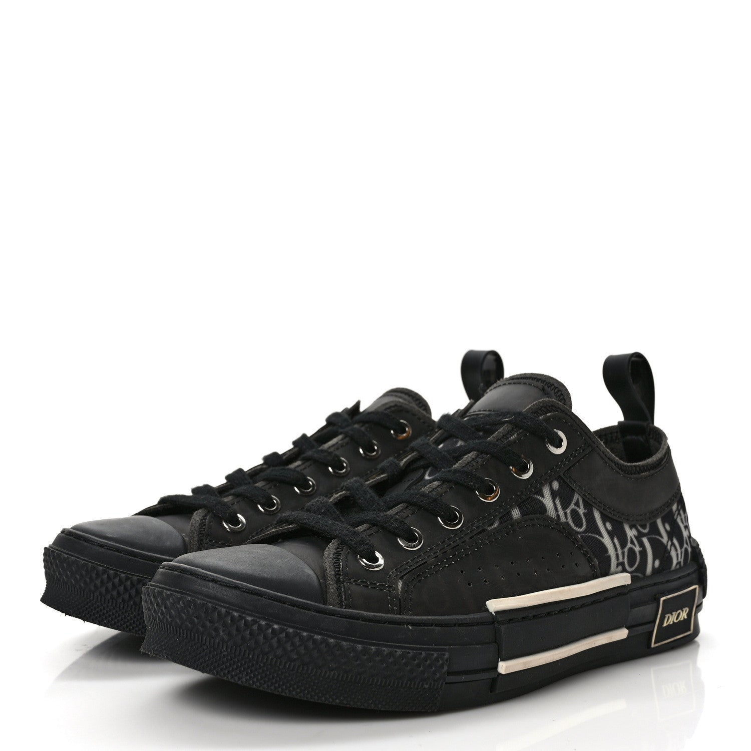 Christian Dior Technical Canvas Oblique B23 Low Top Sneakers 38 Black 3 of 8