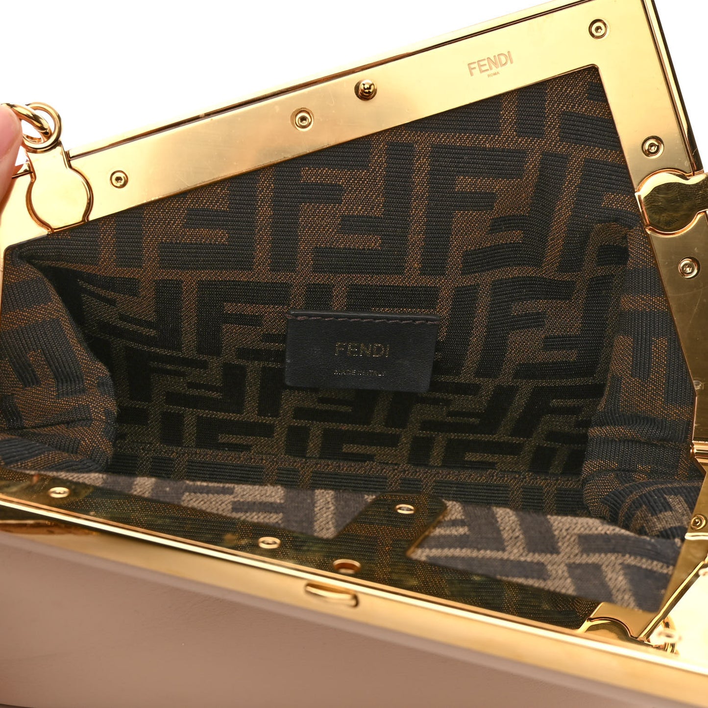 Shiny Nappa Small Fendi First Poudre