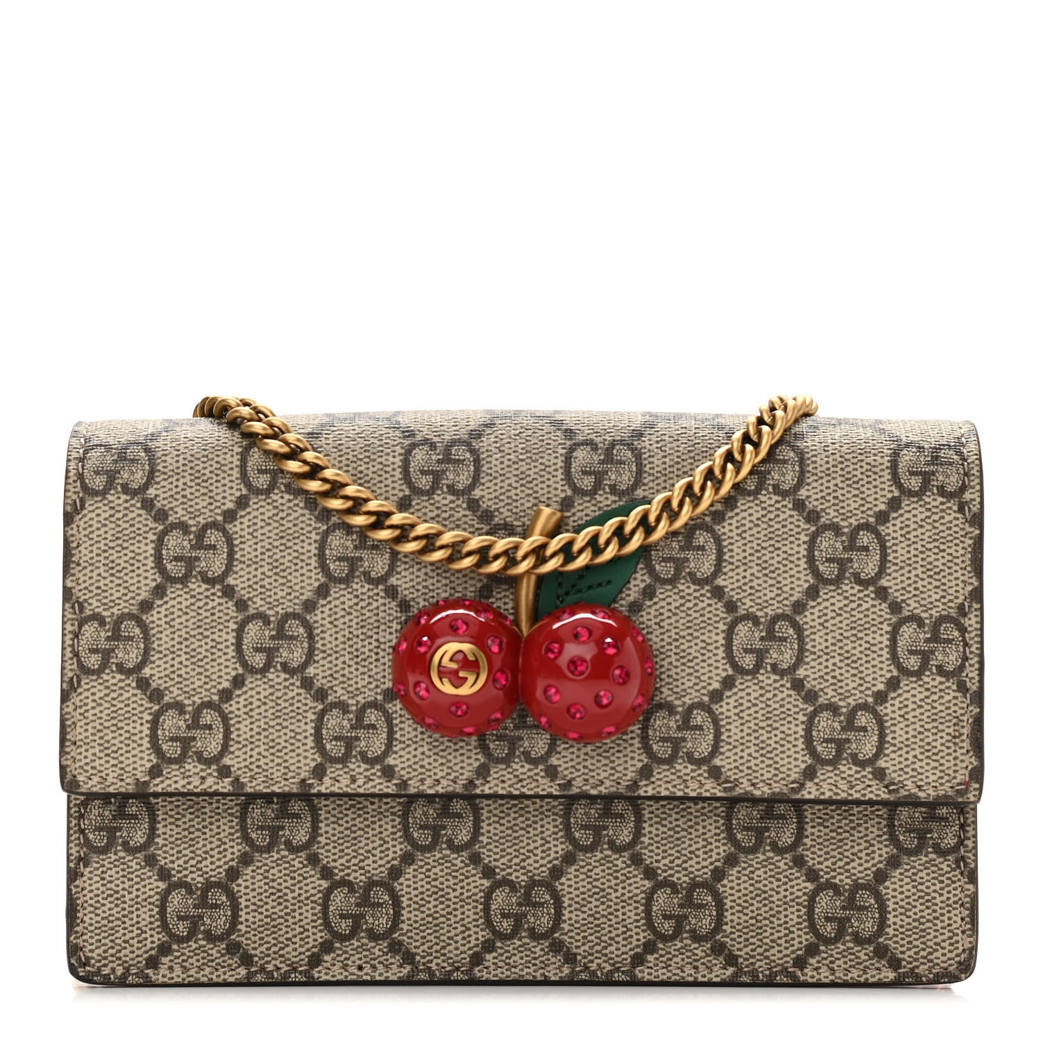Gucci GG Supreme Monogram Mini Cherry Chain Bag 1018559 – FASHIONPHILE