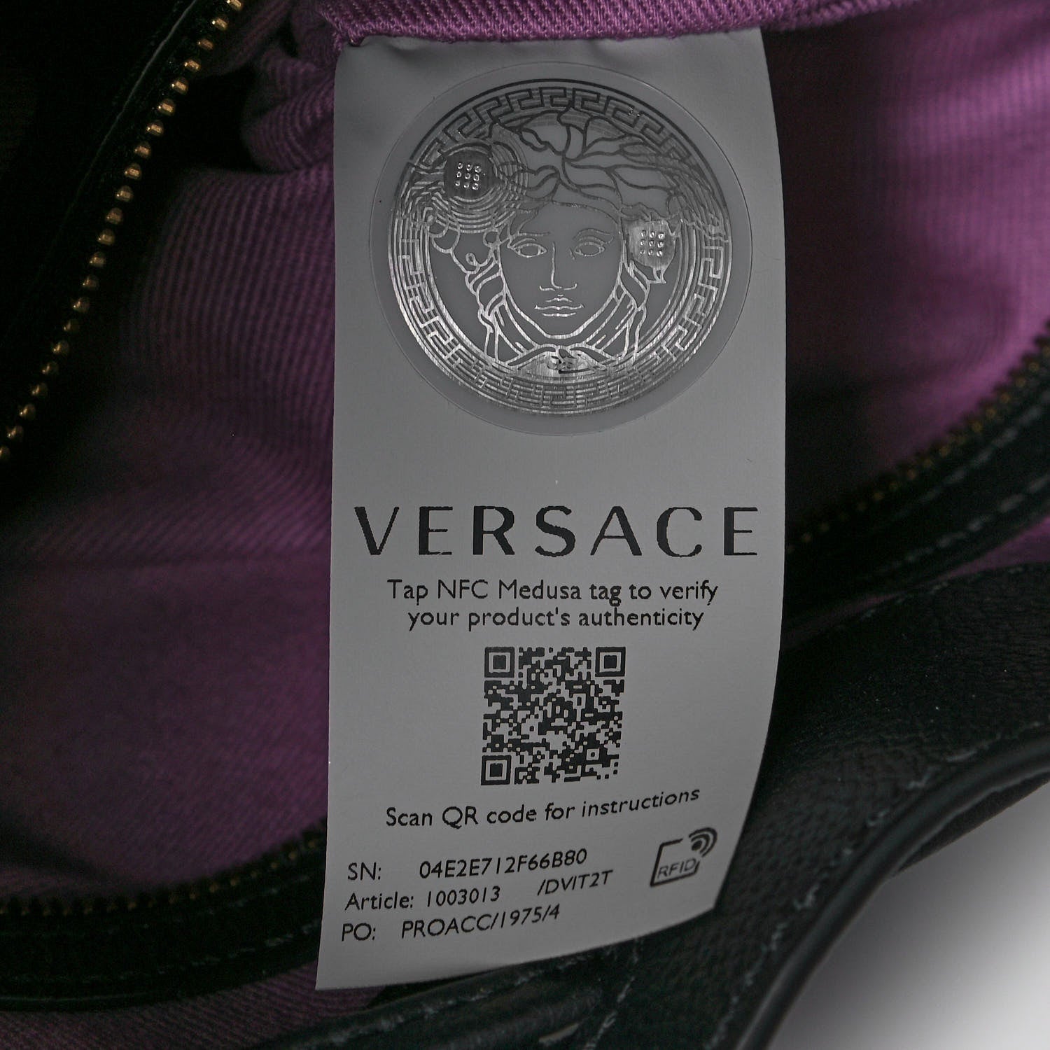 Versace Grained Calfskin La Medusa Bucket Bag Black 7 of 13