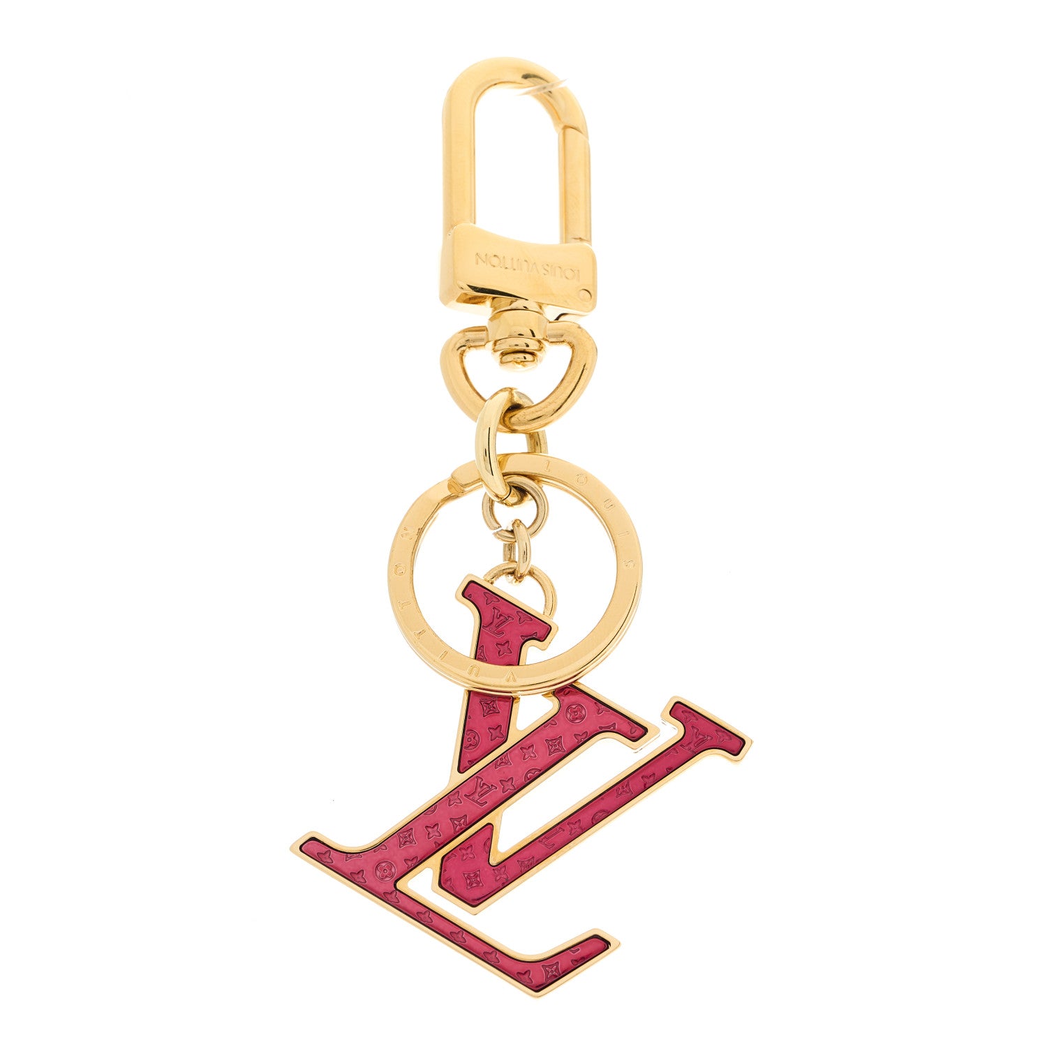 Louis Vuitton LV Nanogram Bag Charm Key Holder Red 1492030