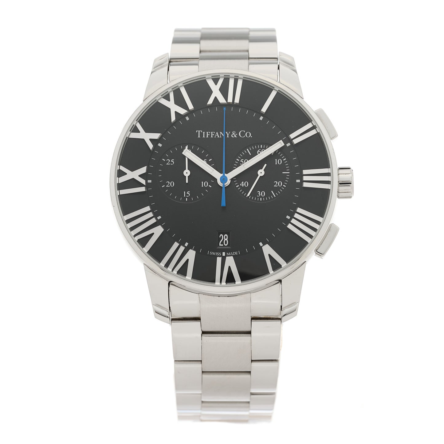 Stainless Steel 42mm Atlas Chronograph Quartz Watch Black