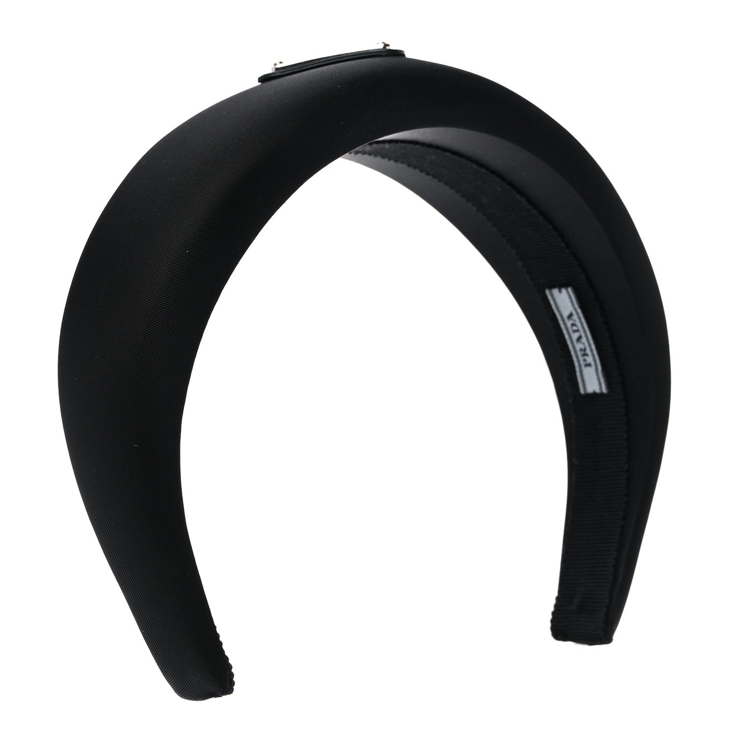 Re-Nylon Metal Triangle Logo Headband Black