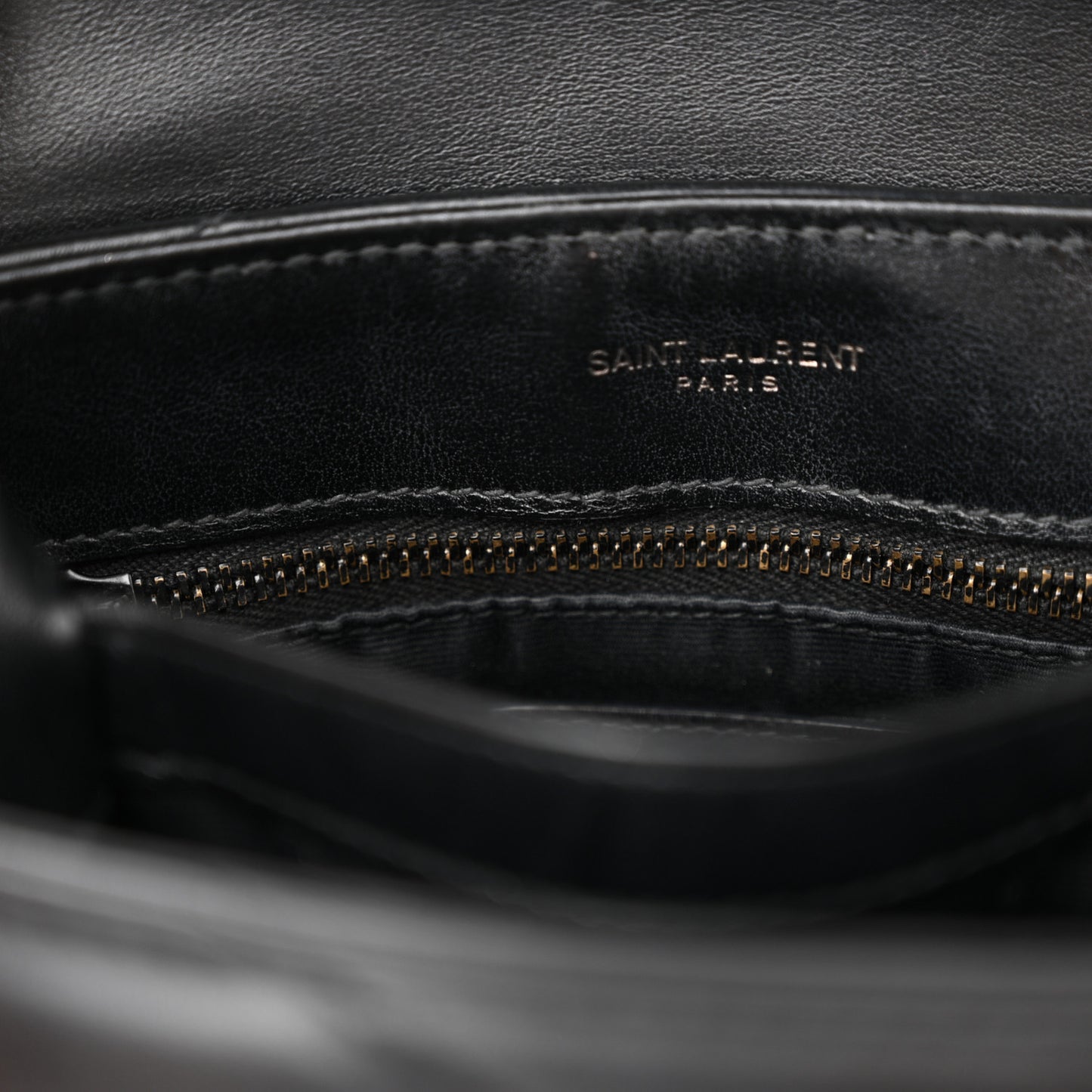 Calfskin Y Quilted Monogram Monochrome Toy Loulou Crossbody Bag Black