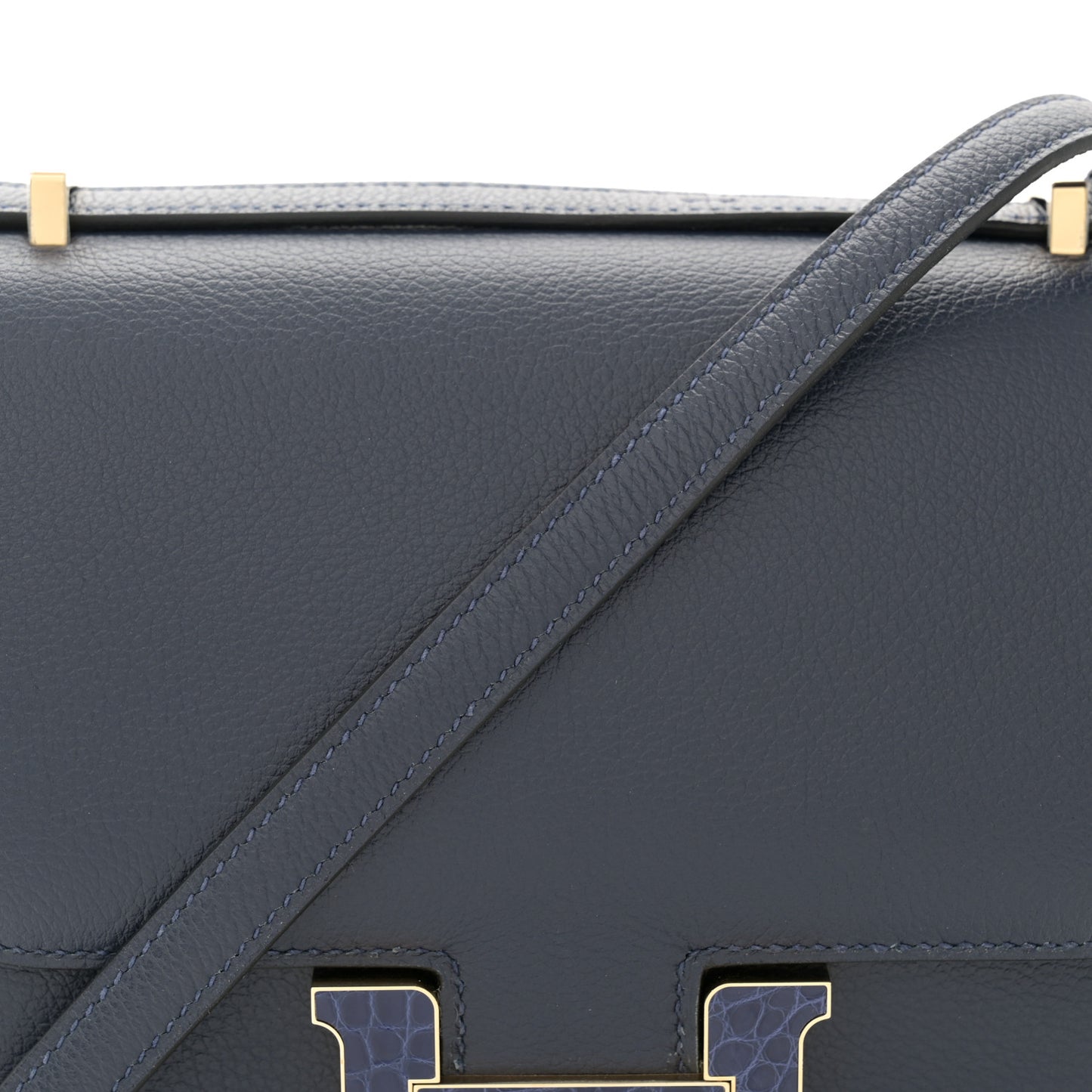 Evercolor Shiny Alligator Constance 18 Bleu Nuit