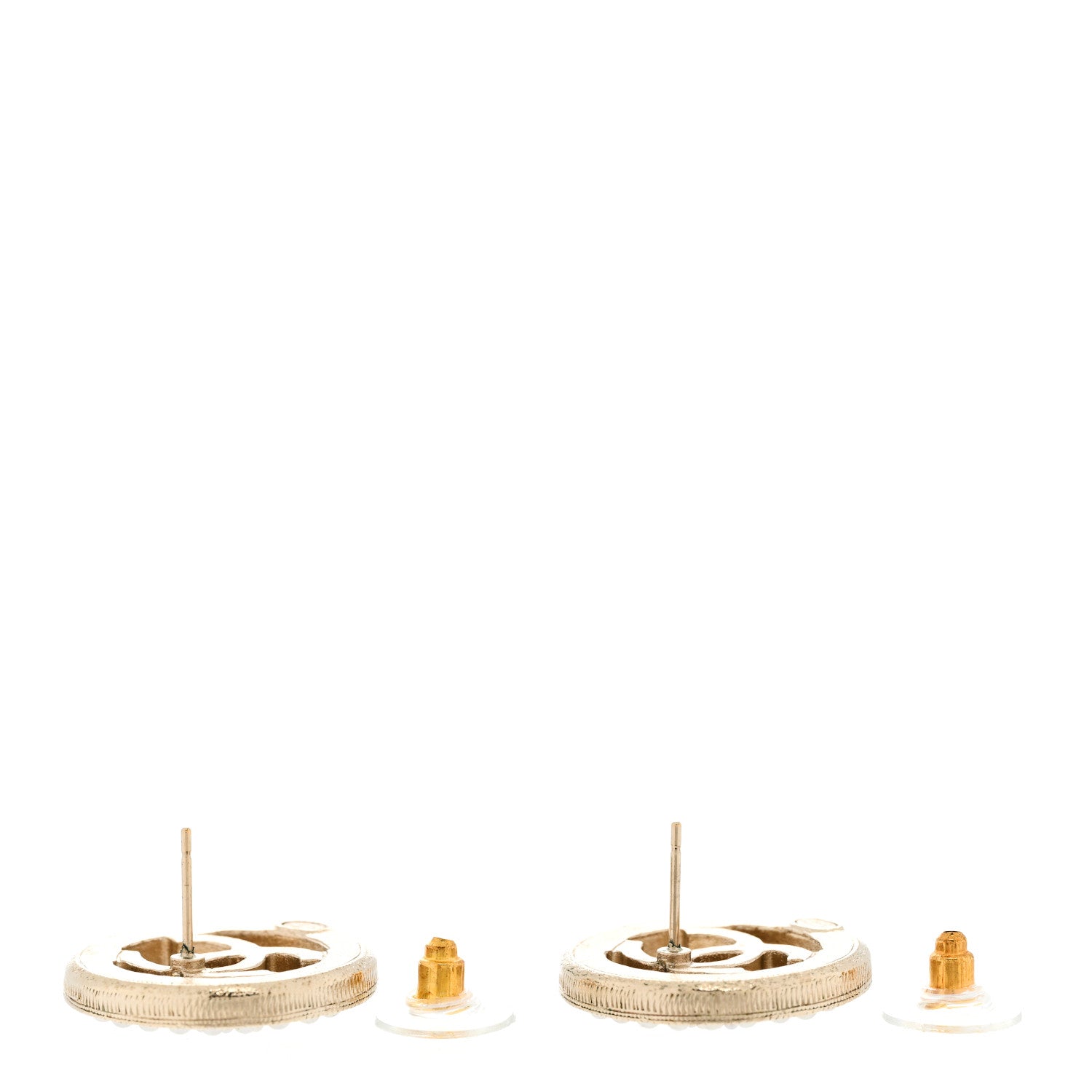Chanel Pearl CC Round Earrings Gold 3 of 5