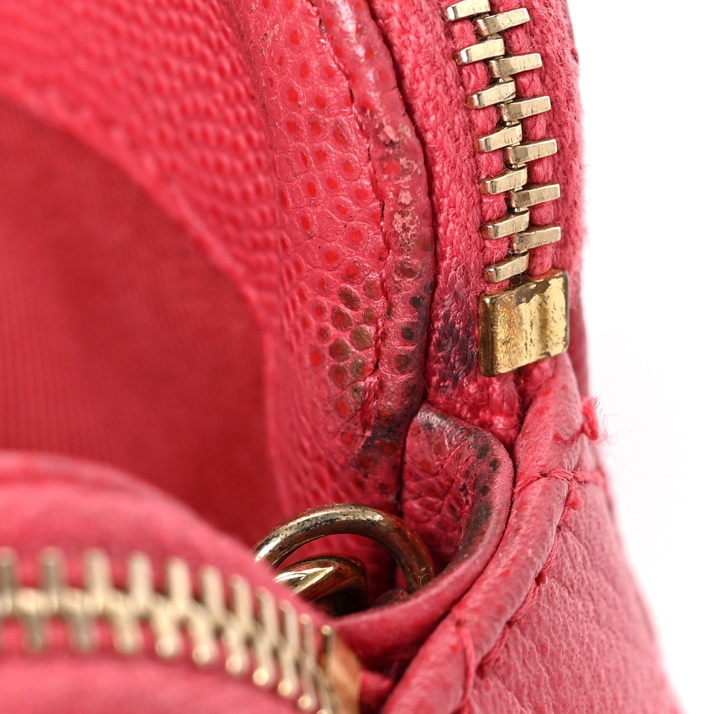 Caviar Quilted Small Clutch With Chain Pink