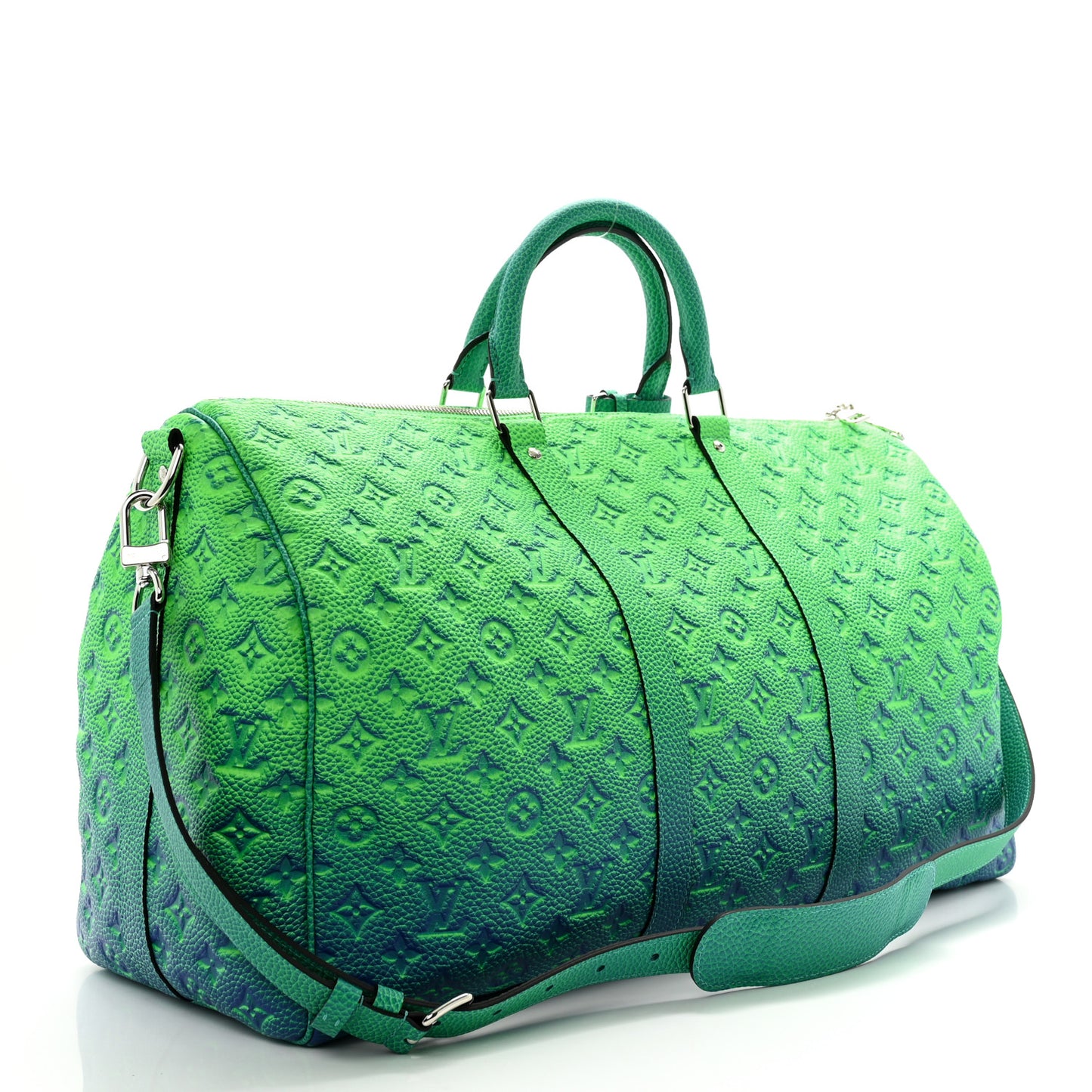 Taurillon Illusion Keepall Bandouliere 50 Bleu Vert