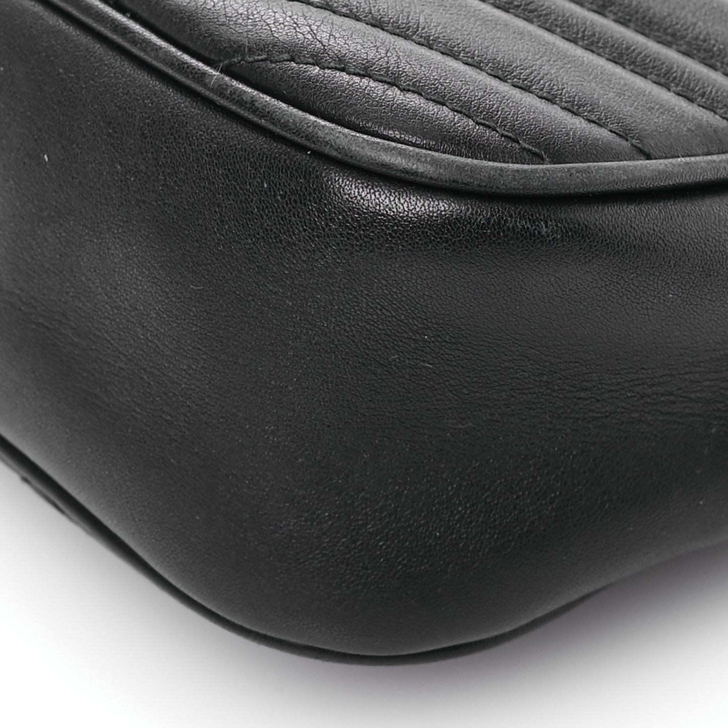 Calfskin Matelasse Small GG Marmont Chain Shoulder Bag Black