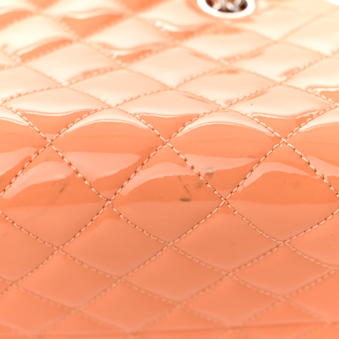 Patent Quilted Medium Just Mademoiselle Bowling Bag Orange