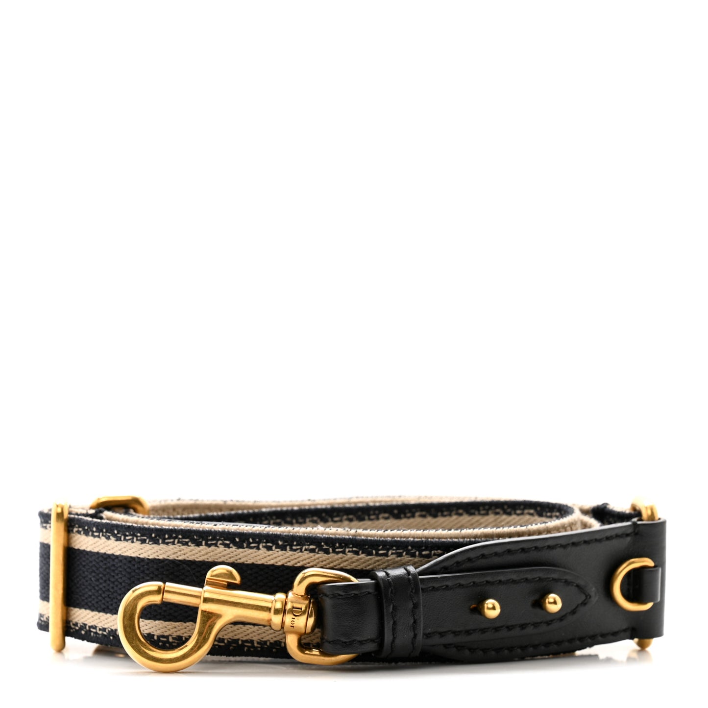 Canvas Embroidered Shoulder Strap Black