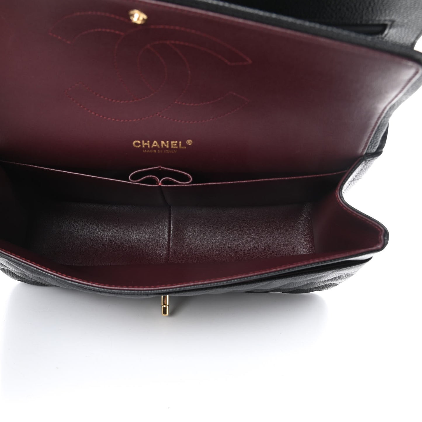 Caviar Quilted Jumbo Double Flap Black