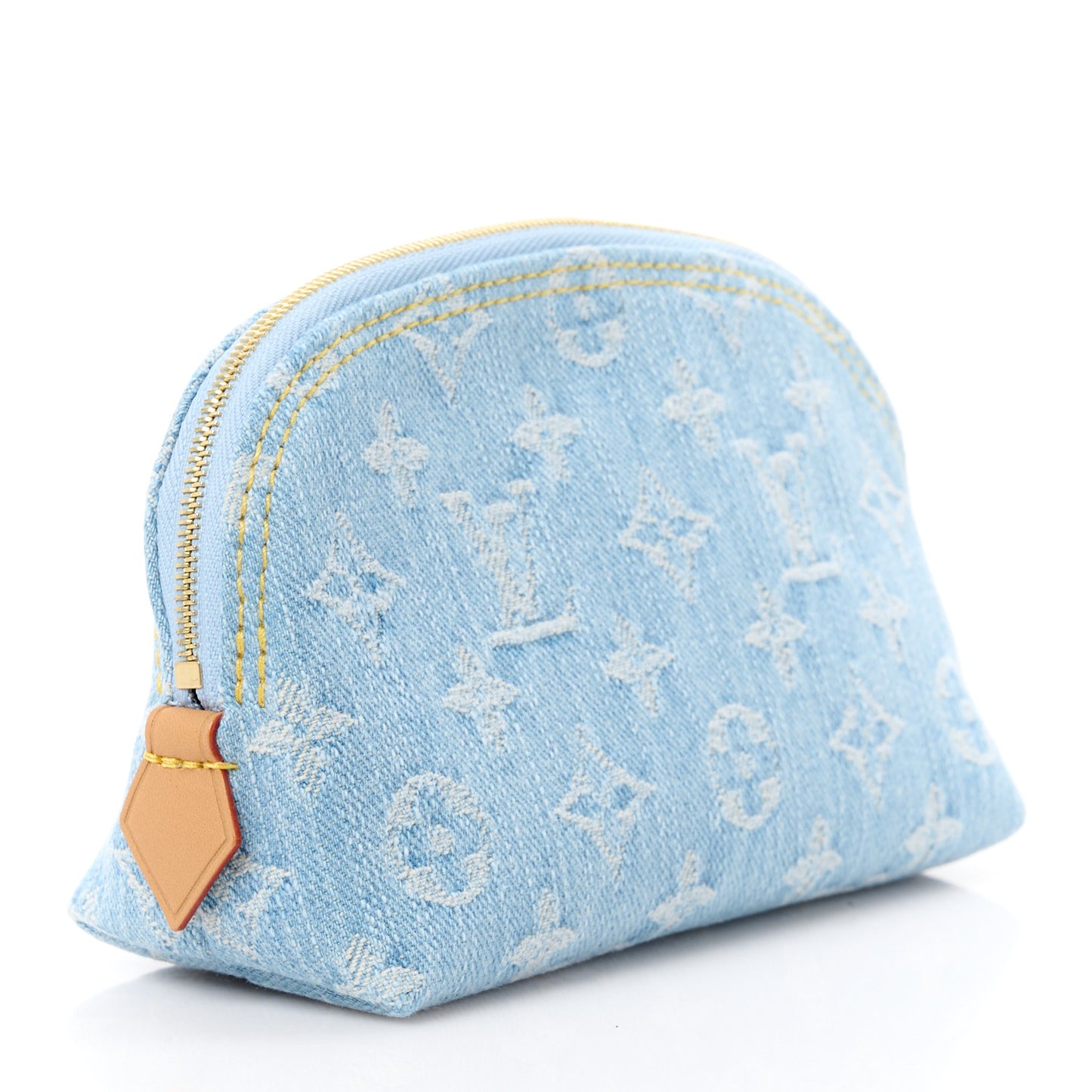 LOUIS VUITTON Denim Monogram Pochette Cosmetique PM Sky Blue