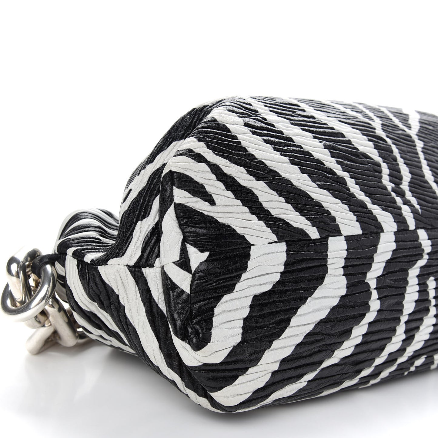 Nappa Zebra Print The Pouch Chain White Black