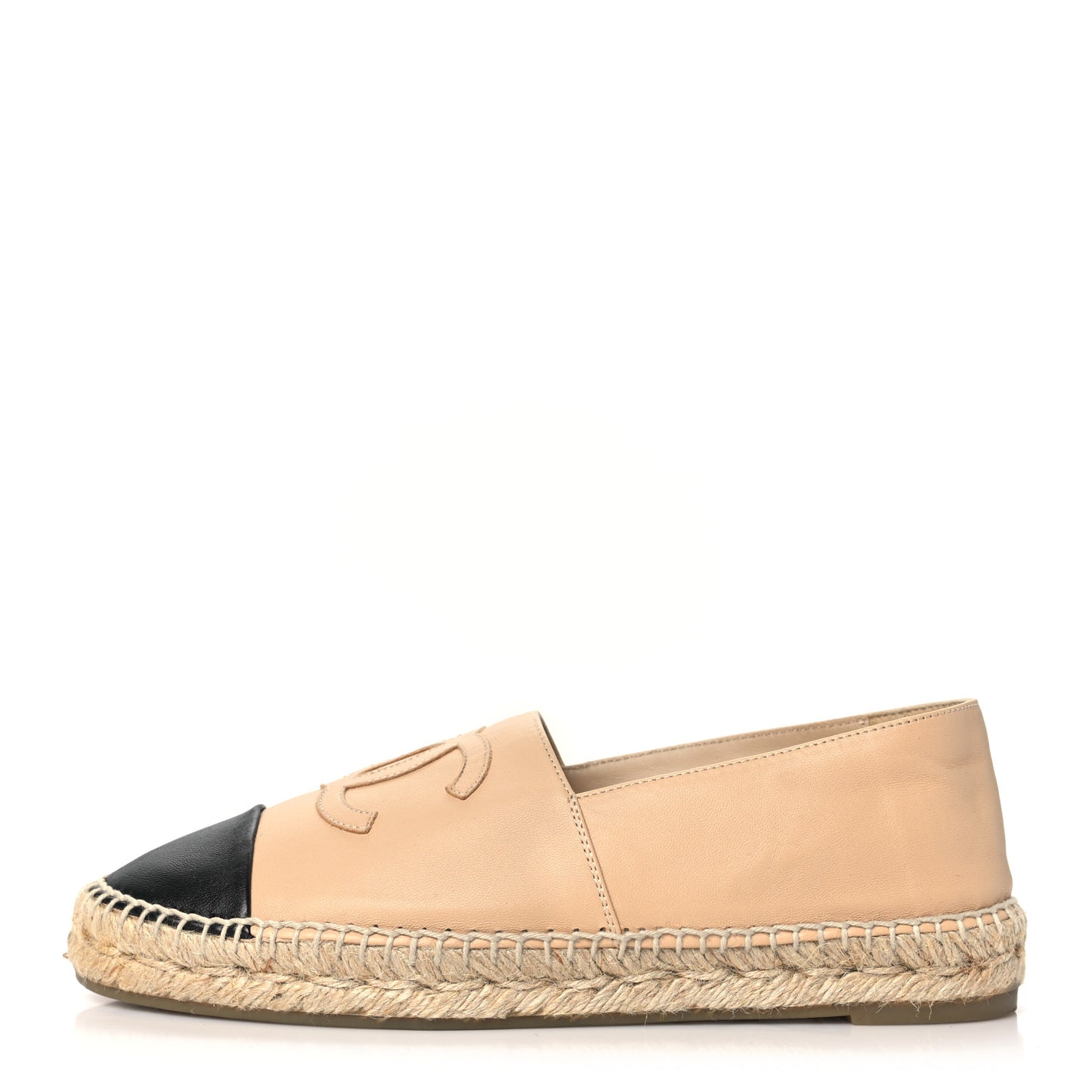 Lambskin CC Espadrilles 39 Beige Black