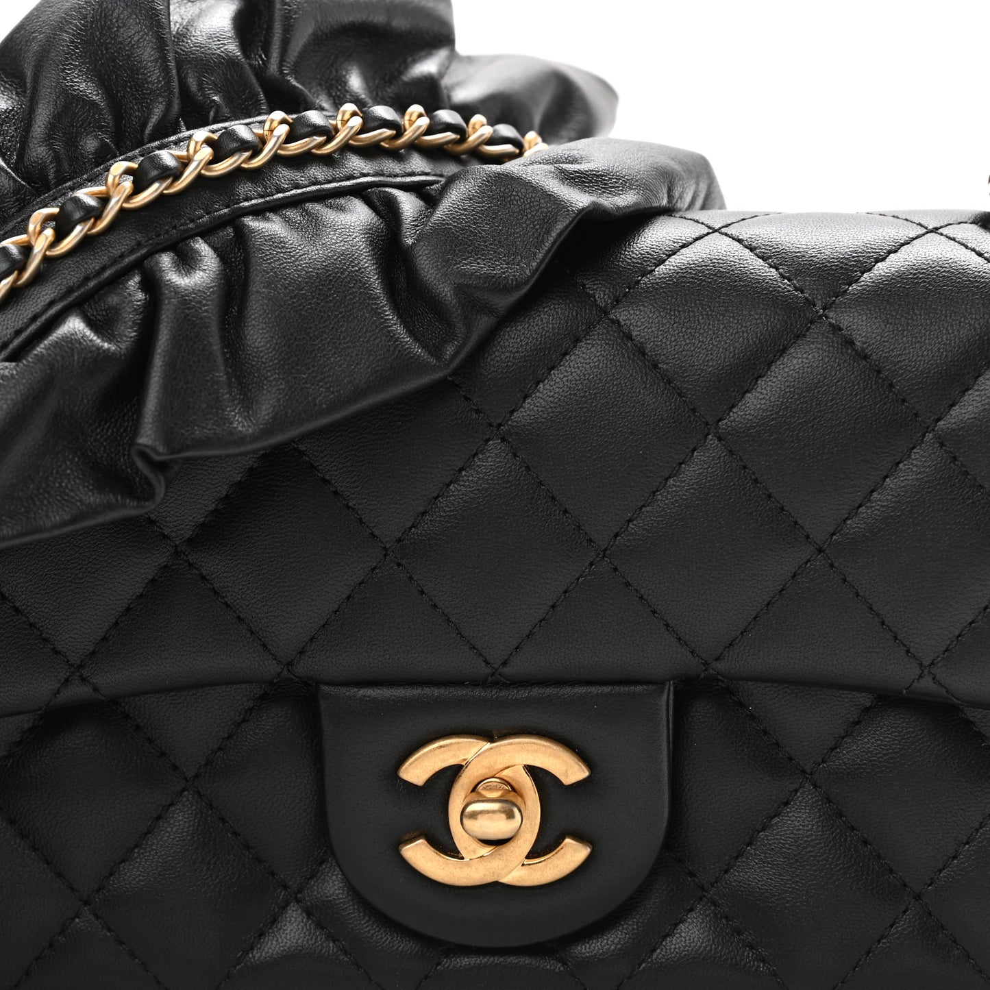Lambskin Quilted Mini Romance Rectangular Flap Black