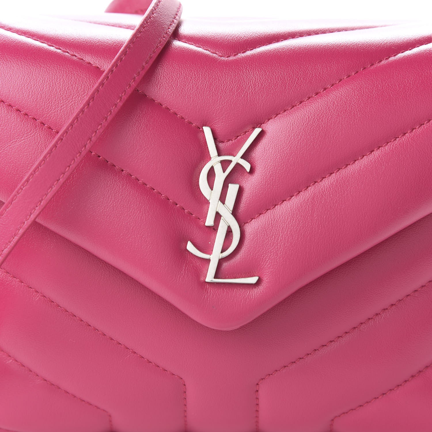Saint Laurent Calfskin Y Quilted Monogram Toy Loulou Crossbody Bag Freesia 9 of 9