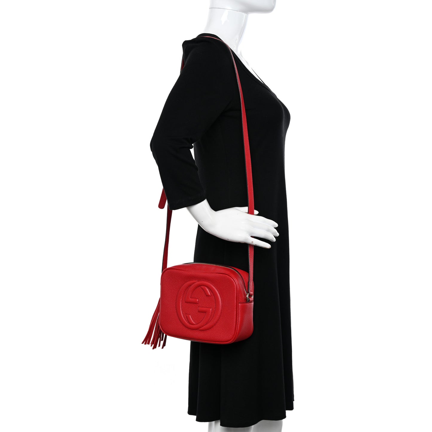 Pebbled Calfskin Small Soho Disco Bag Tabasco Red