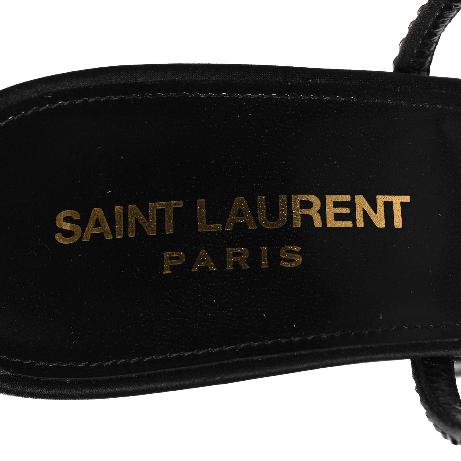 Saint Laurent Crepe Satin Strass Opyum 110 Sandals 38 Black 8 of 8