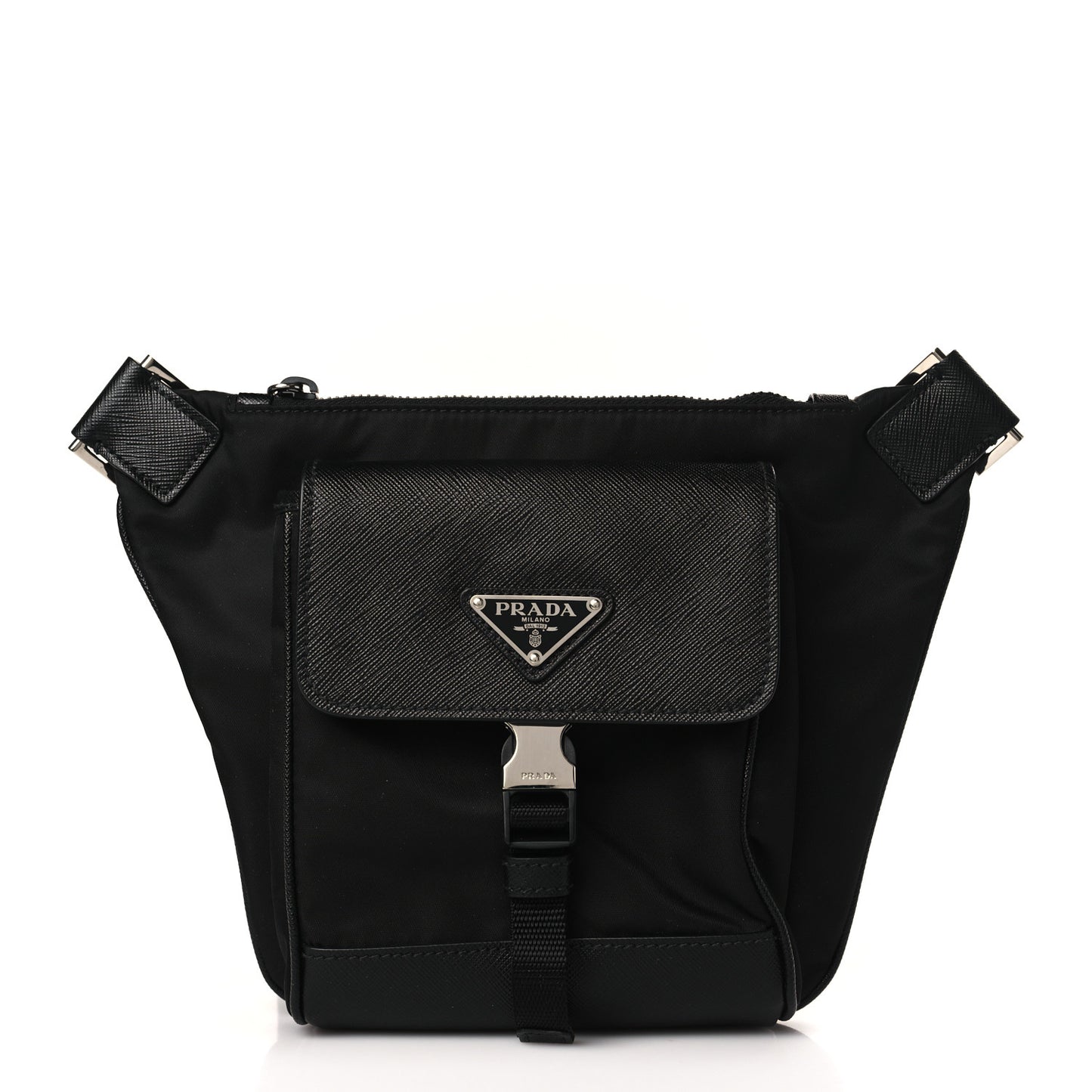 Re-Nylon Saffiano Belt Bag Black