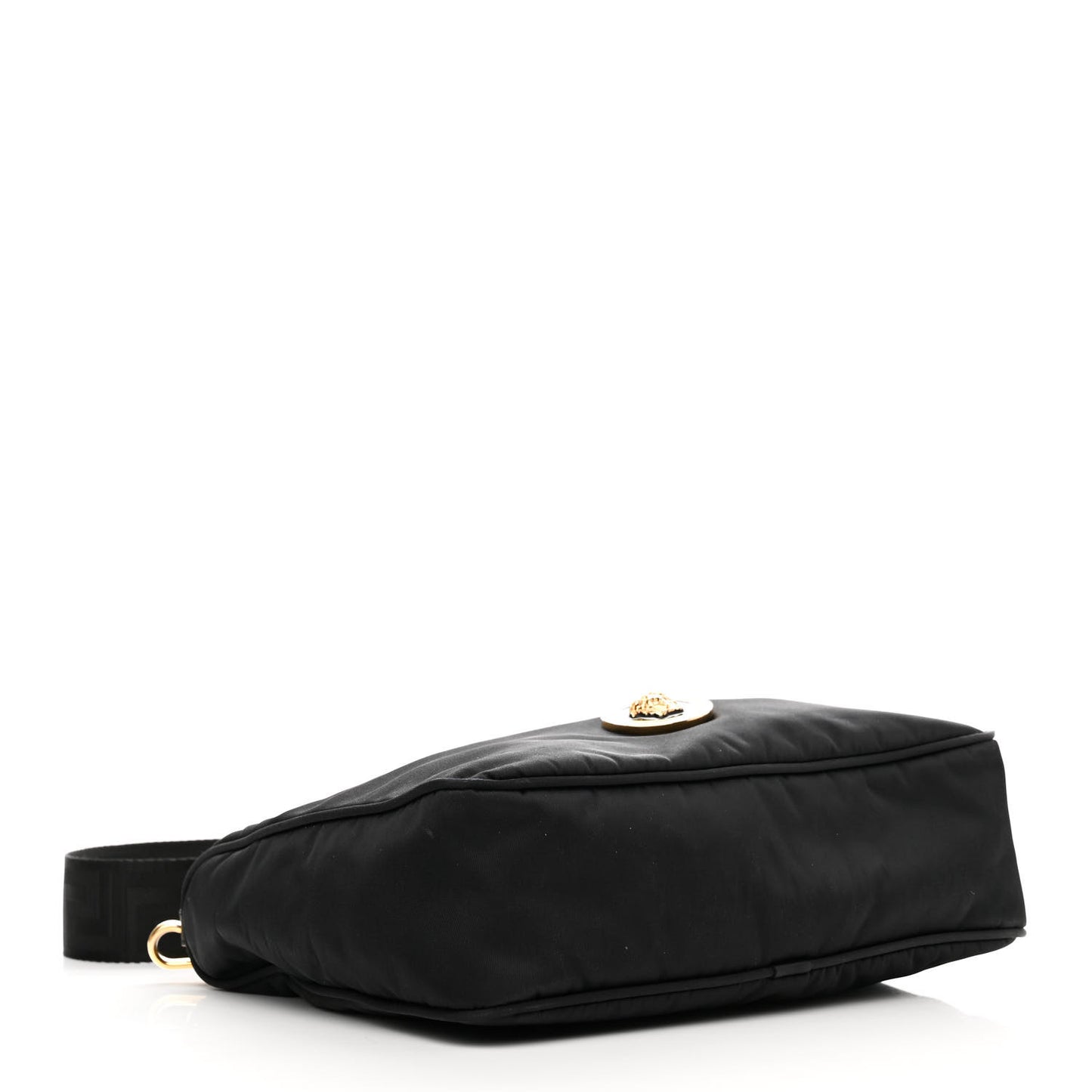 Nylon Medusa Shoulder Bag Black