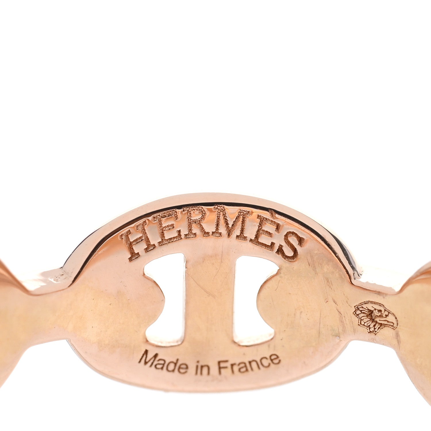 Hermes 18K Rose Gold PM Chaine d'Ancre Enchainee Ring 53 6.5 4 of 5