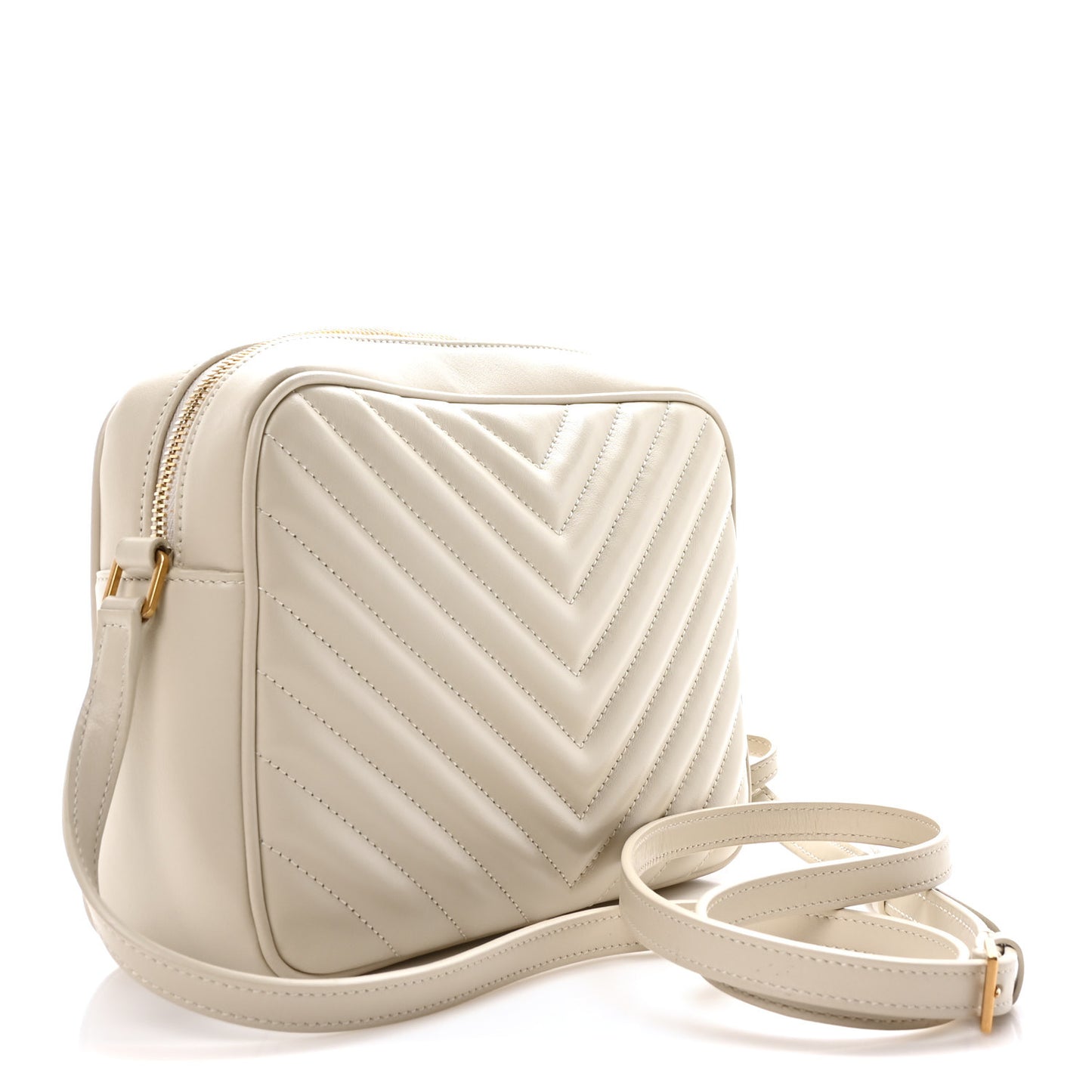 Calfskin Matelasse Monogram Lou Camera Bag Crema Soft