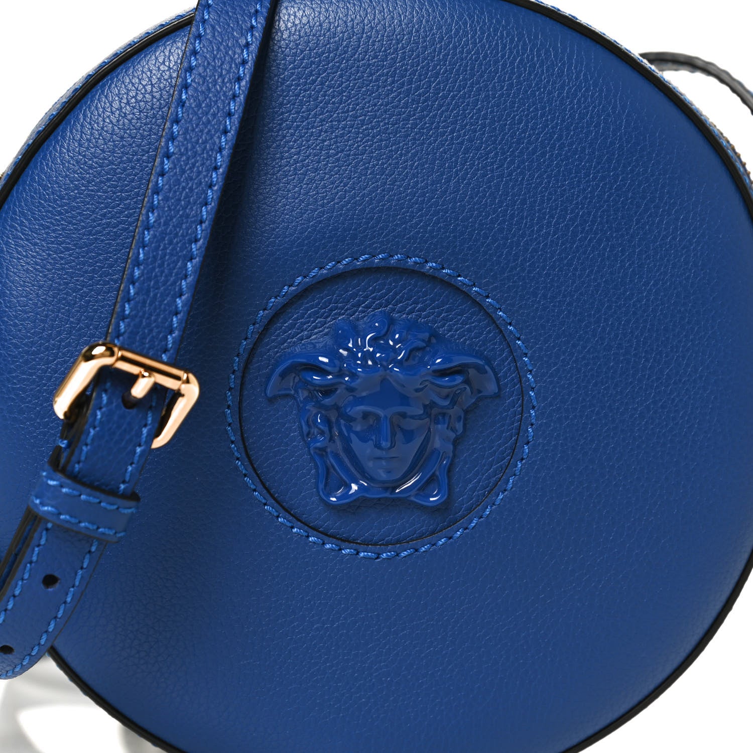 Versace Calfskin La Medusa Round Camera Bag Blue 9 of 11