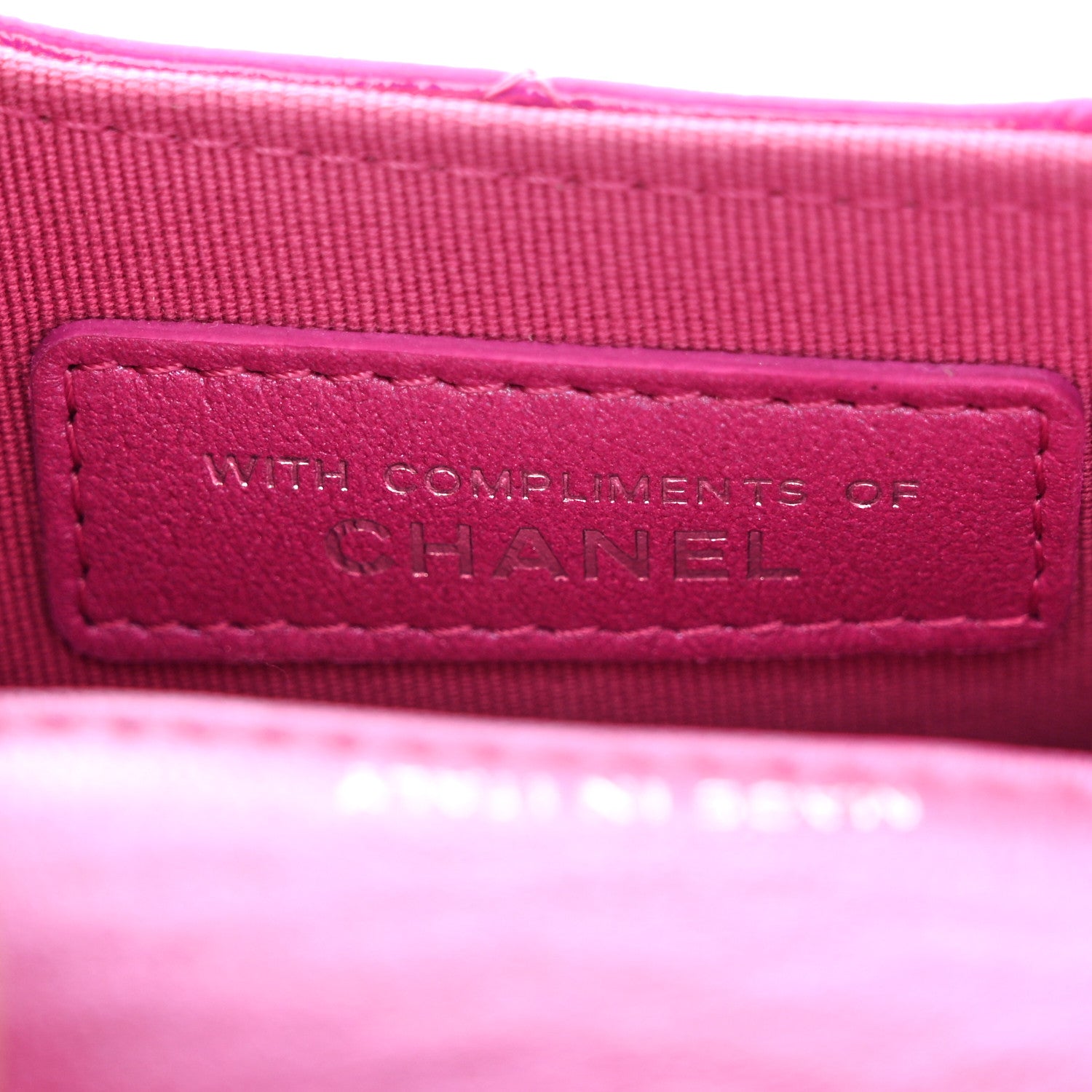 Chanel Patent Lambskin Quilted CC Hook Card Holder Pink 6 of 9