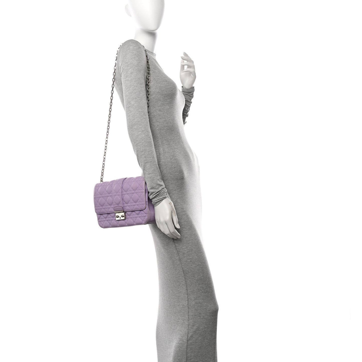 Lambskin Cannage Medium Miss Dior Flap Lilac