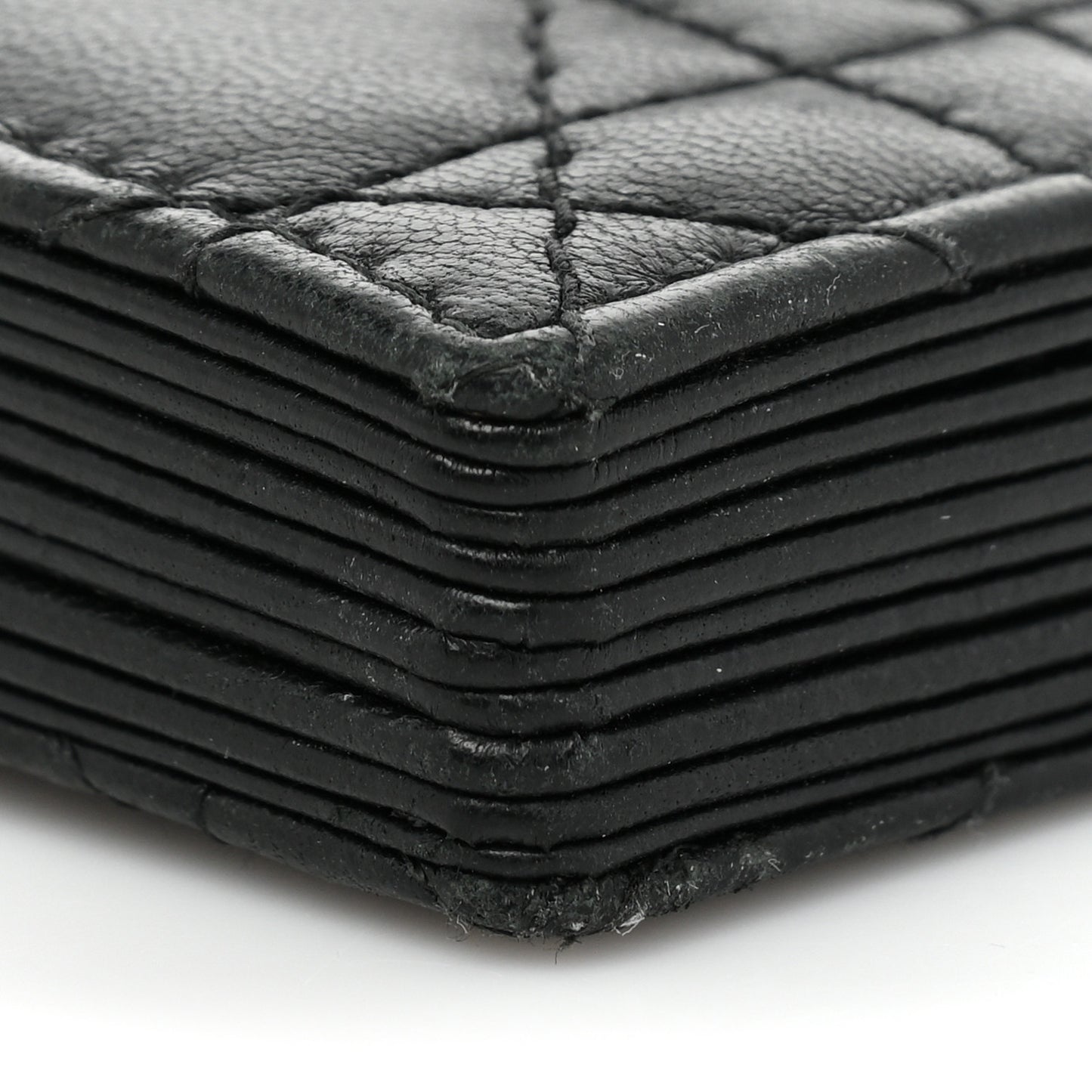 Lambskin Cannage Lady Dior 5-Gusset Card Holder Black