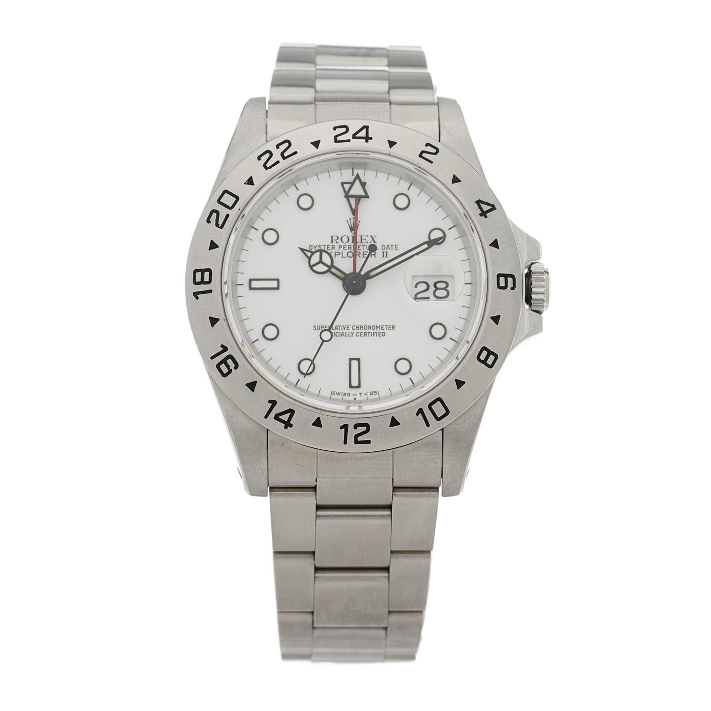 Stainless Steel 40mm Oyster Perpetual Date Explorer II Watch White 16570